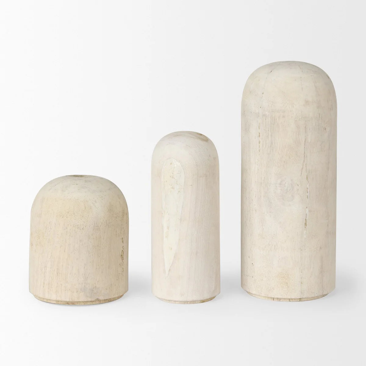 Knox Elegant White-Wash Wooden Decorative Tower - Stylish Home Accent for Modern Interiors