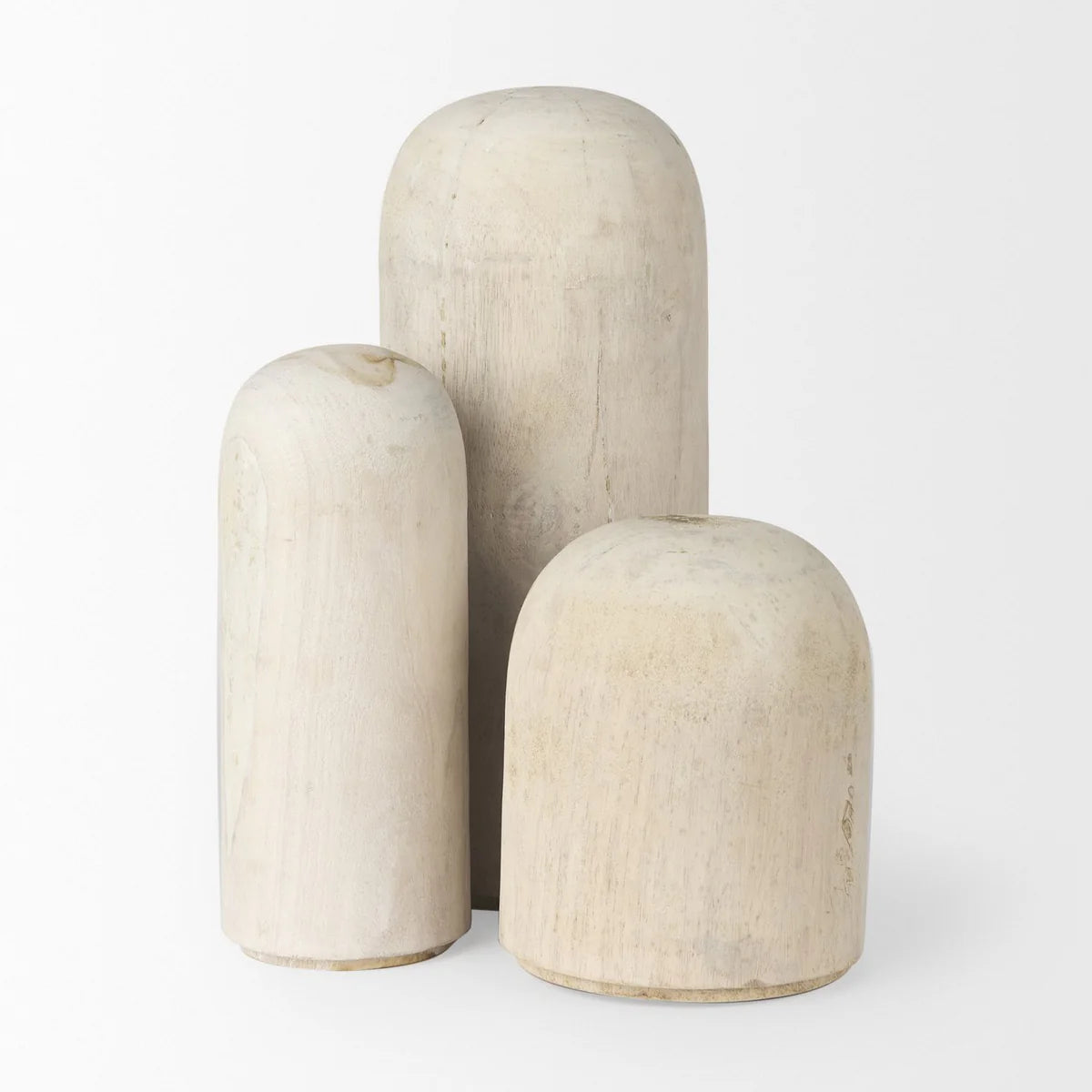 Knox Elegant White-Wash Wooden Decorative Tower - Stylish Home Accent for Modern Interiors