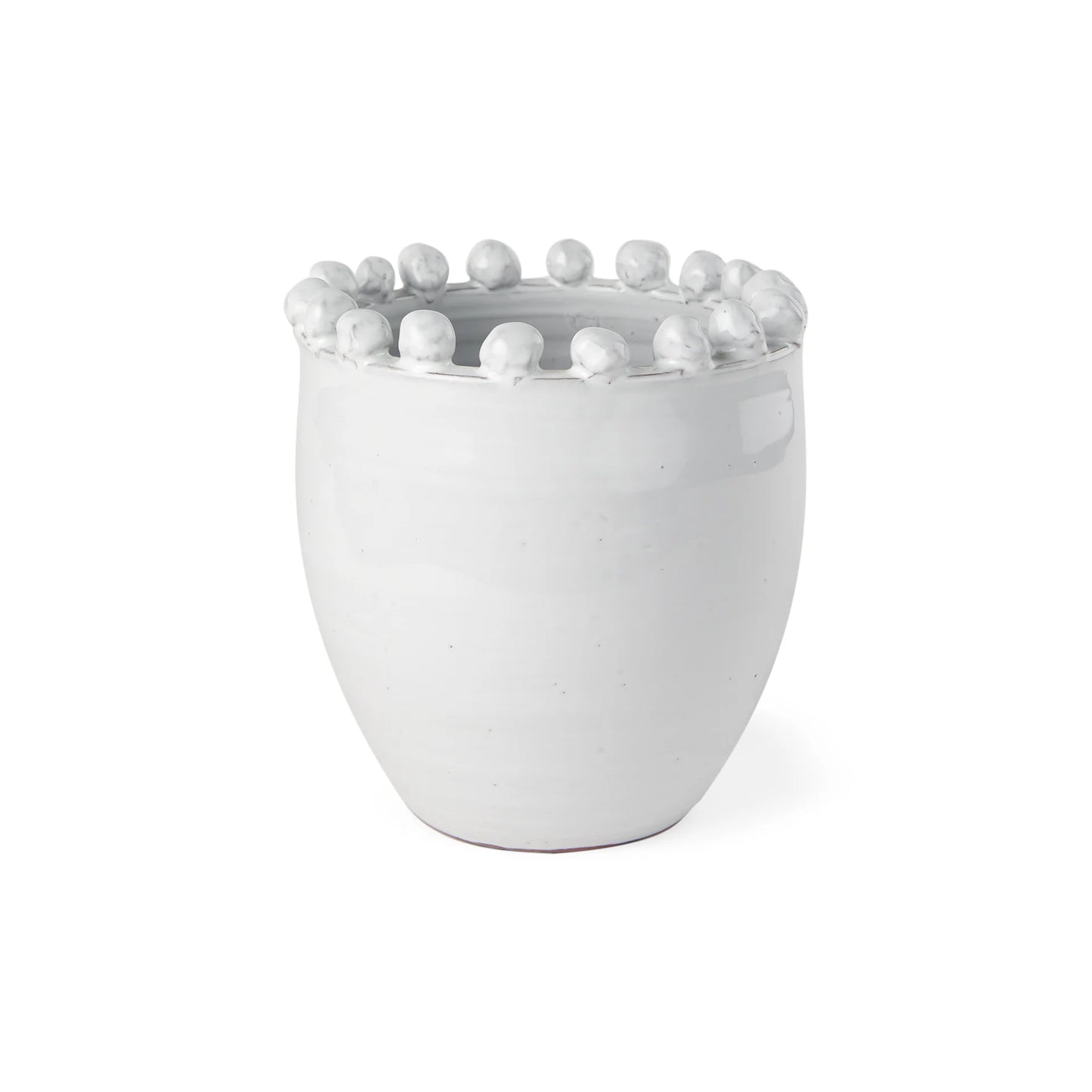 Basin Small Off-White Glazed Ceramic Vase – Elegant Decorative Accent for Home and Office Décor