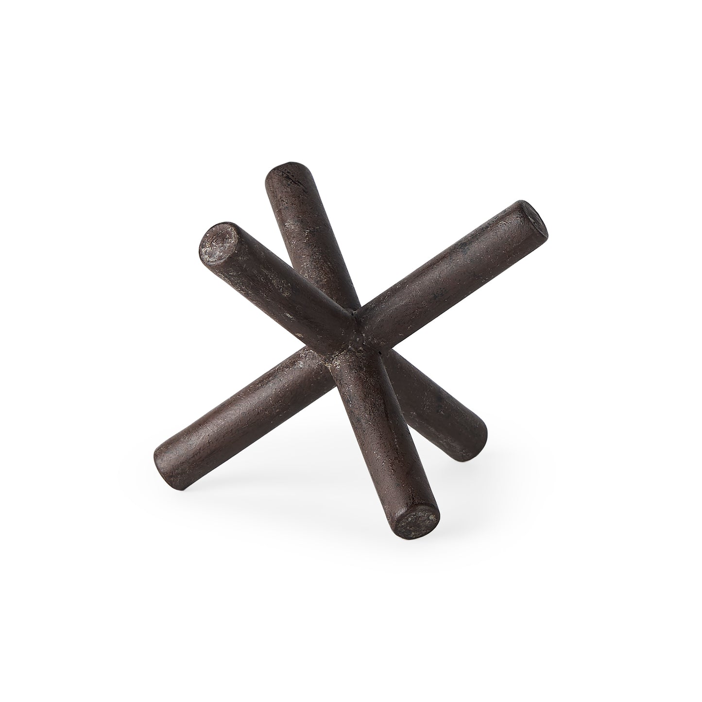 Astericks III Small 6L x 6W Brown Metal Decor Object - Stylish Minimalist Accent for Any Space