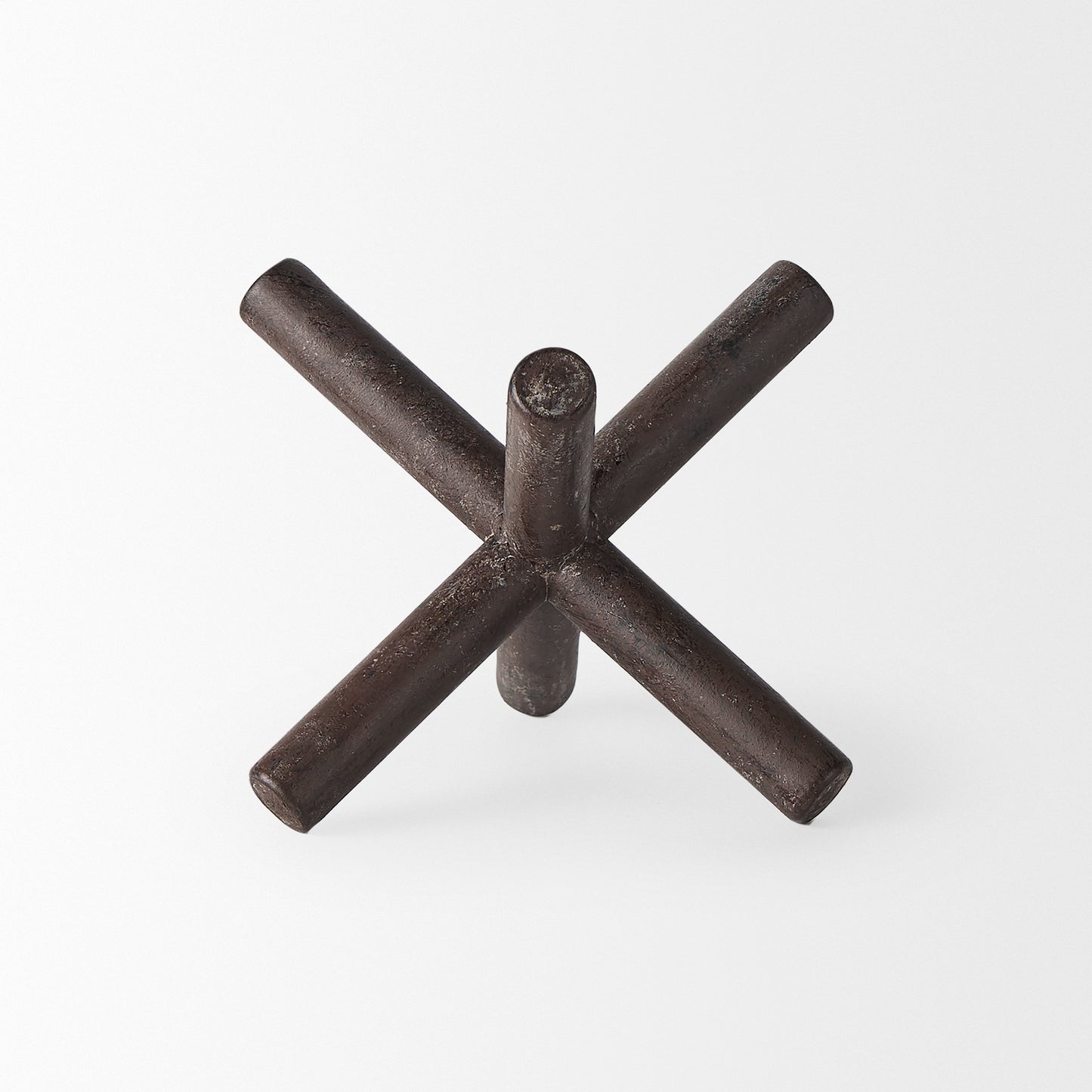 Astericks III Small 6L x 6W Brown Metal Decor Object - Stylish Minimalist Accent for Any Space