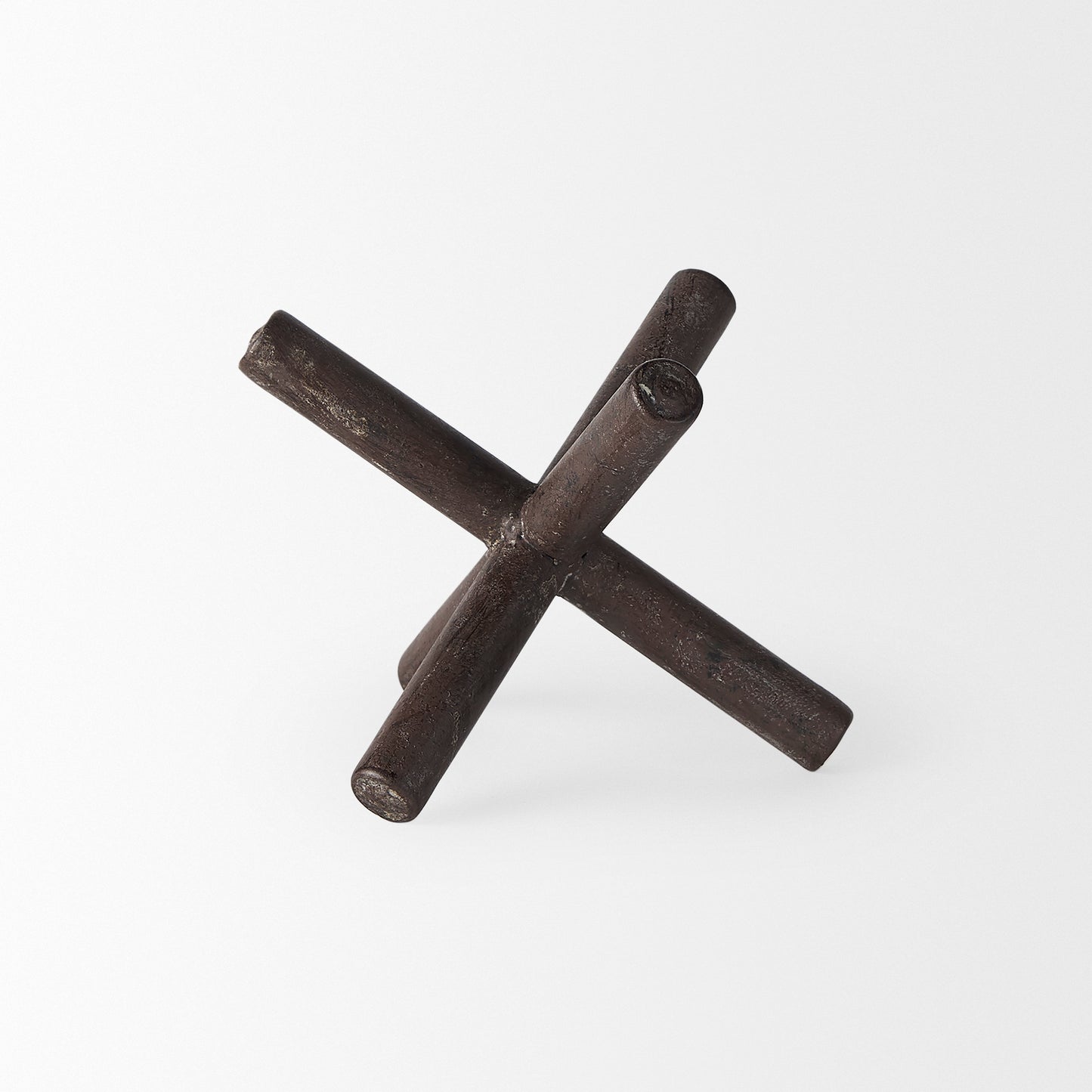 Astericks III Small 6L x 6W Brown Metal Decor Object - Stylish Minimalist Accent for Any Space
