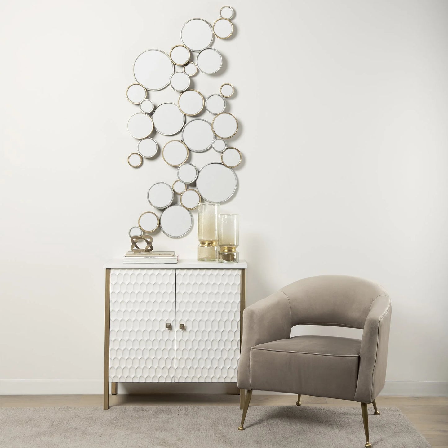 Cusco Geometric Decorative Object - 5L x 5W Antiqued Gold Metal Accent for Stylish Home Decor