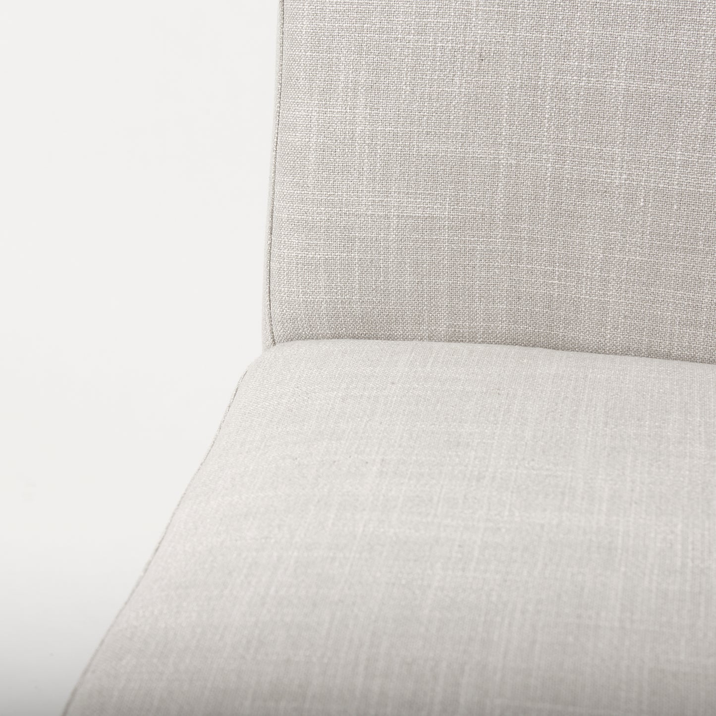 Stamford Beige Upholstered Dining Chair with Wood Back and Black Metal Frame