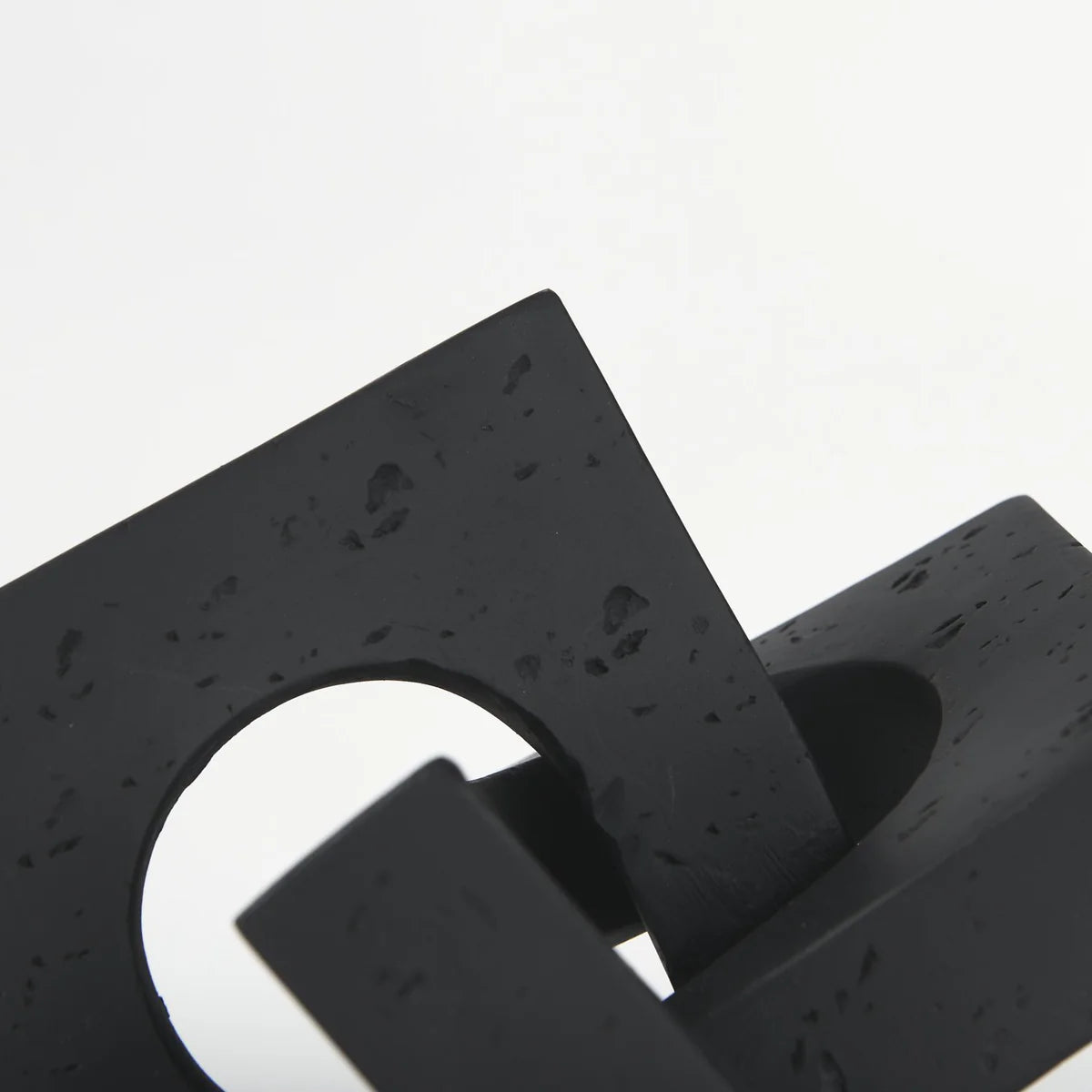 Linx Small Matte Black Resin Sculpture - Unique Decorative Object for Stylish Home Accents
