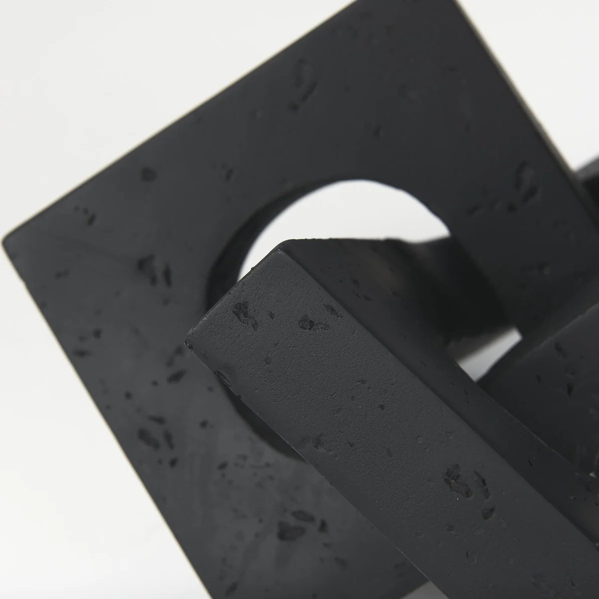 Linx Small Matte Black Resin Sculpture - Unique Decorative Object for Stylish Home Accents