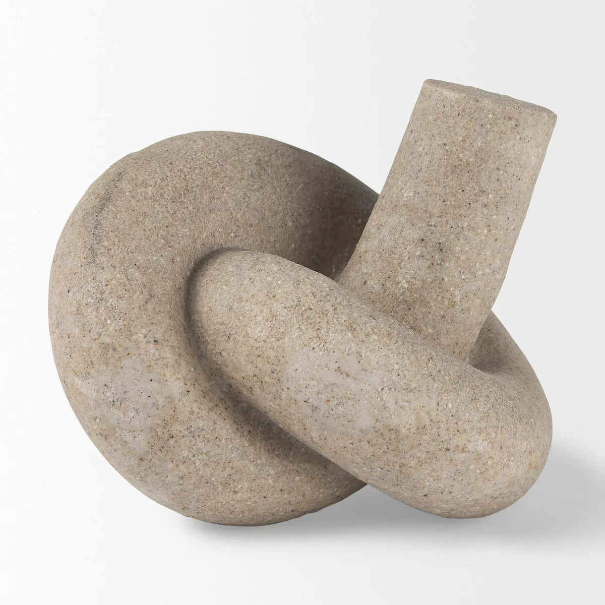 Otto Sandstone Resin Knot Sculpture - Unique Decorative Object for Textured Home Accents & Style