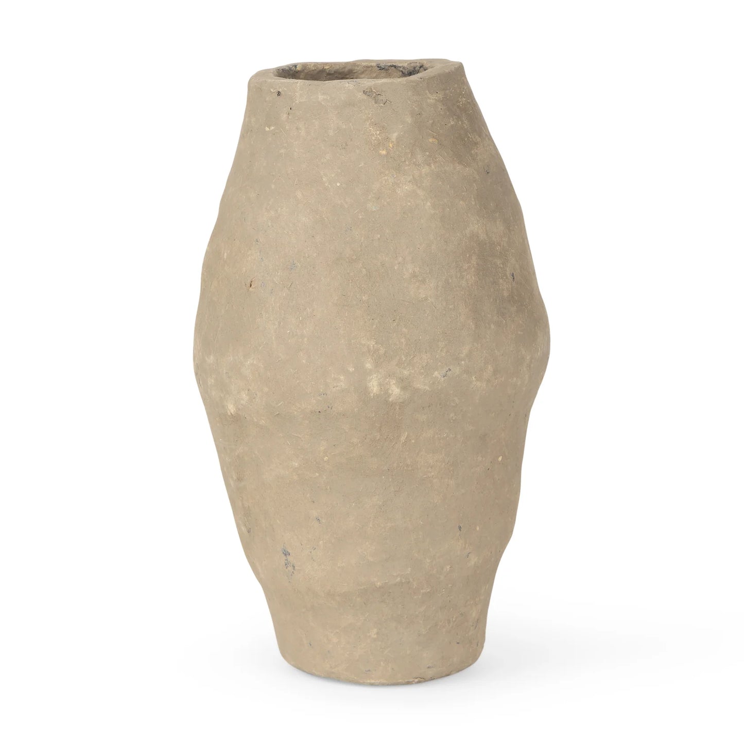 Rundal Unique Hand-Crafted Gray Paper Mache Floor Vase - Eco-Friendly, One-of-a-Kind Home Decor Piece