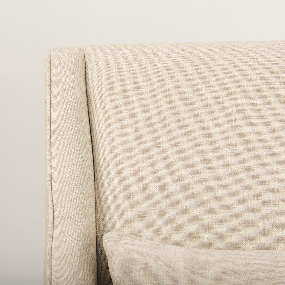 Kensington Cream Linen Fabric and Wood Accent Chair