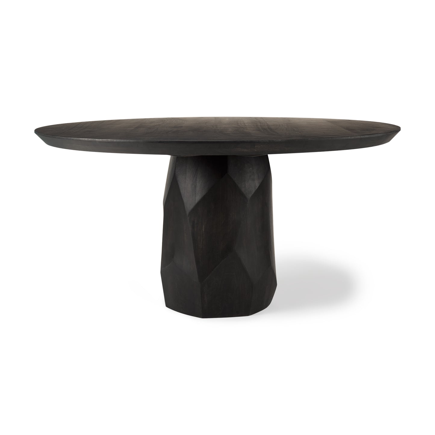 Fitzgerald 60" Round Brown Solid Wood Top and Base Dining Table for a Classic and Elegant Dining Experience