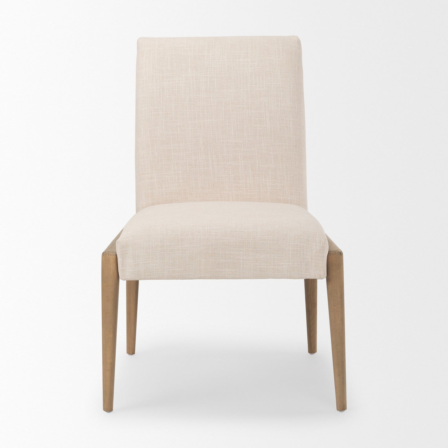 Palisades Cream Upholstered Armless Dining Chair with Solid Wood Frame - Set of 2