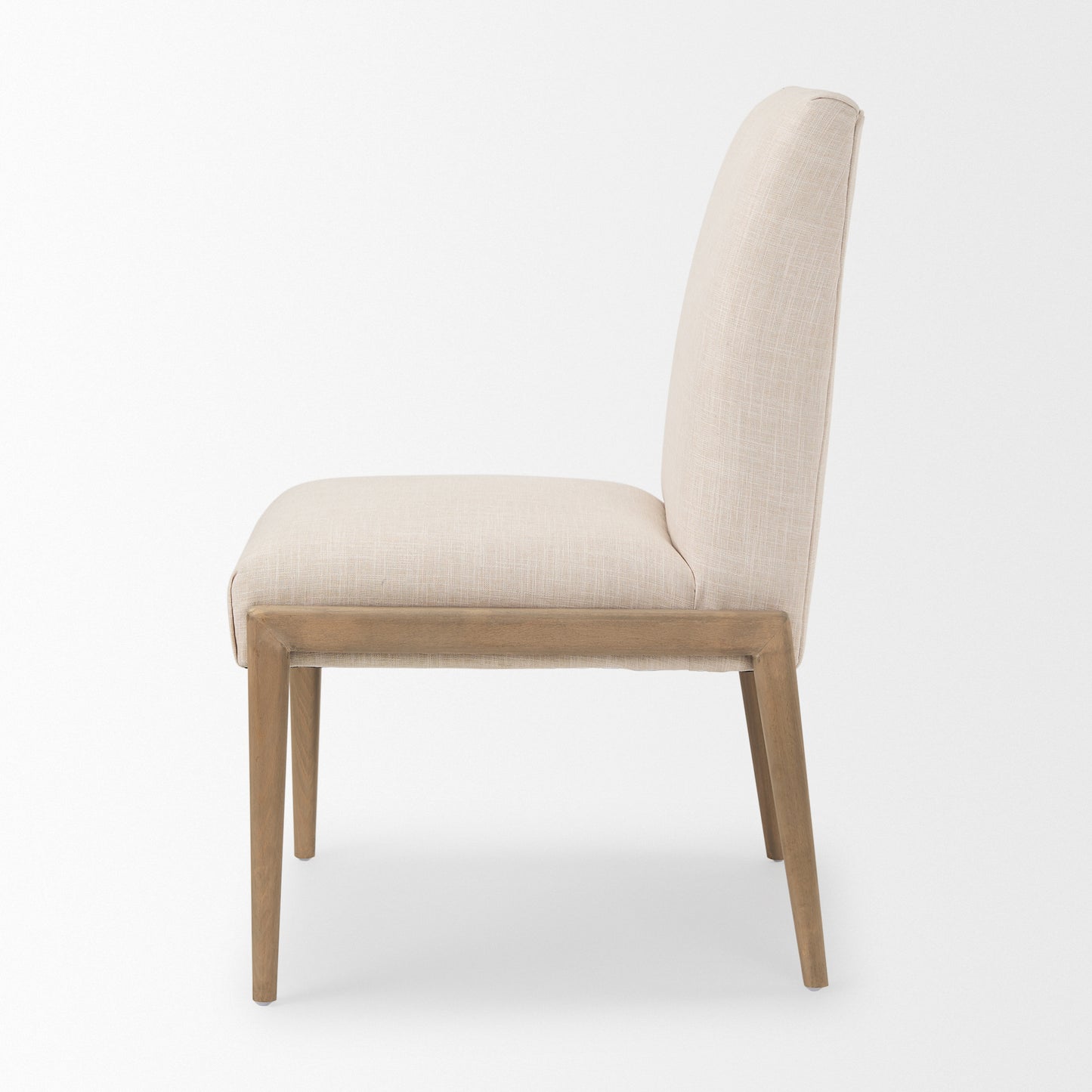 Palisades Cream Upholstered Armless Dining Chair with Solid Wood Frame - Set of 2