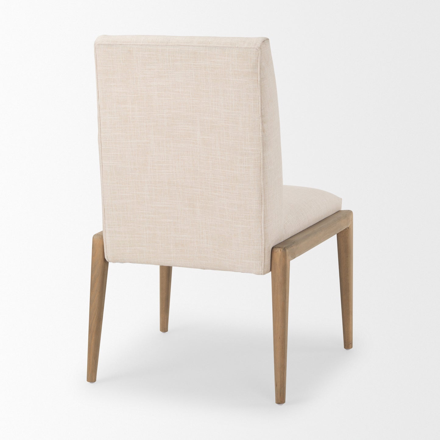 Palisades Cream Upholstered Armless Dining Chair with Solid Wood Frame - Set of 2