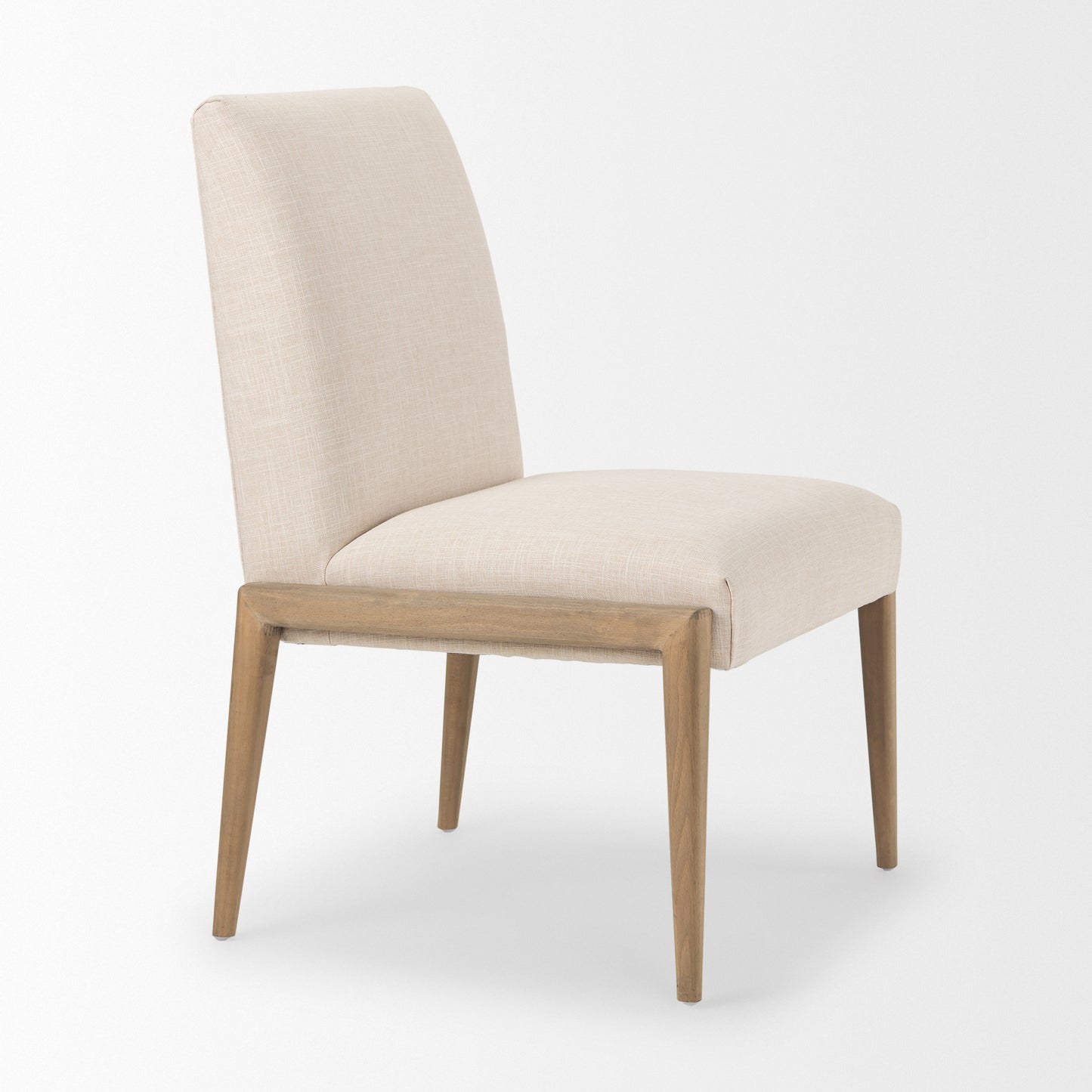 Palisades Cream Upholstered Armless Dining Chair with Solid Wood Frame - Set of 2