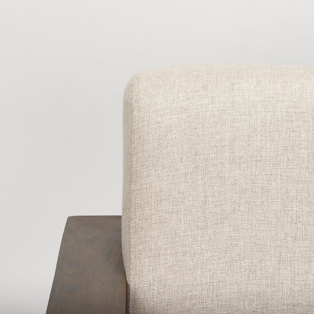 Sovereign Oatmeal Fabric Upholstered w Solid Wood Frame Accent Chair