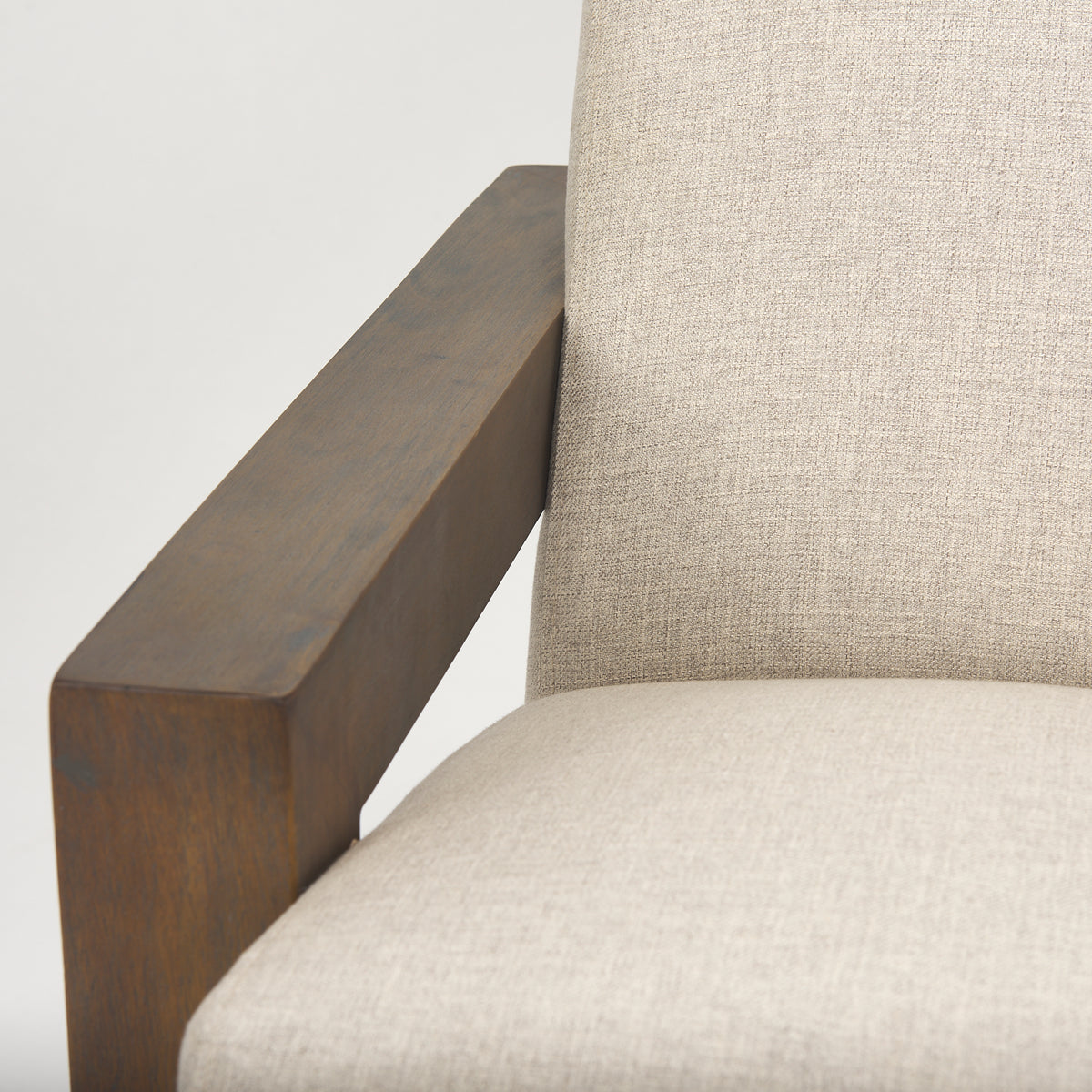 Sovereign Oatmeal Fabric Upholstered w Solid Wood Frame Accent Chair