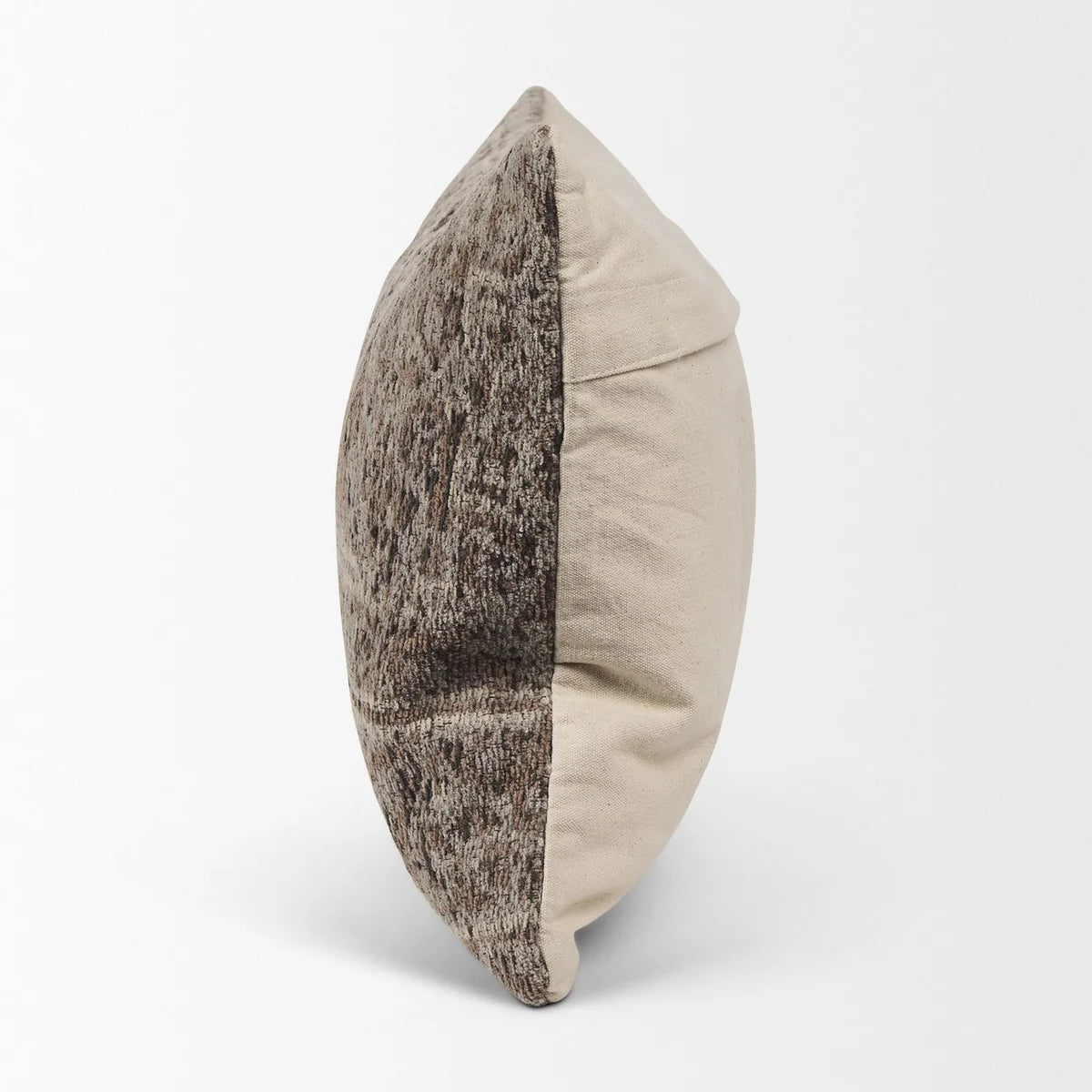 Khloe Taupe Lumbar Pillow Cover β Antique Rug-Style Chic with Jacquard Woven Cotton Chenille Design