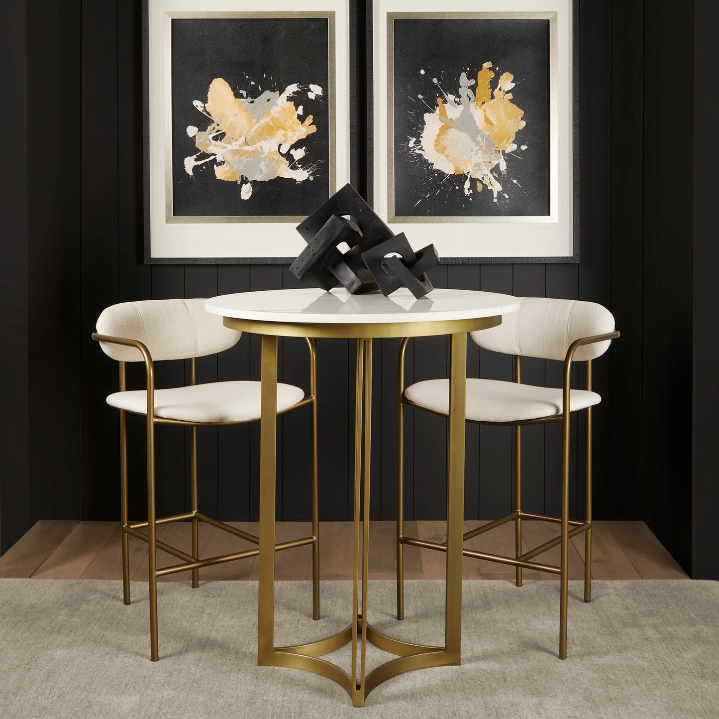 Linx Small Matte Black Resin Sculpture - Unique Decorative Object for Stylish Home Accents