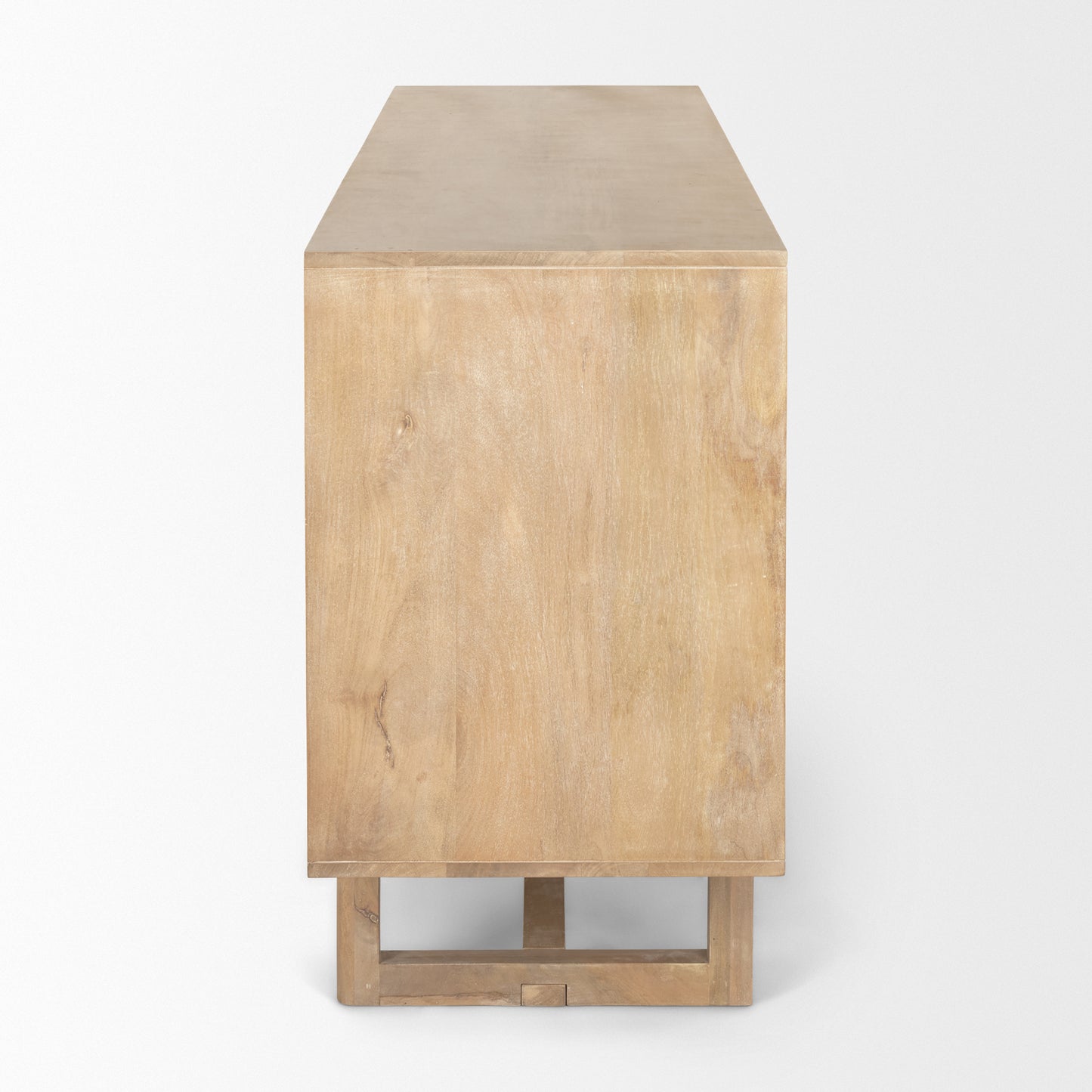 Grier Light Brown Solid Wood Sideboard with Cane Accents for a Stylish and Functional Storage Solution