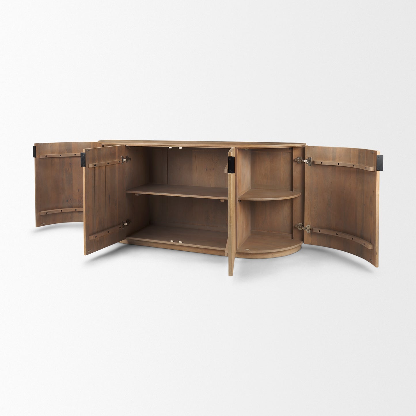 Terra Light Brown Wood Fluted Sideboard for a Stylish and Contemporary Storage Solution