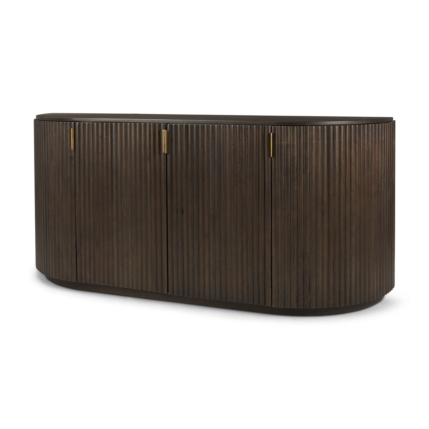 Terra Dark Brown Wood Fluted Sideboard for a Stylish and Elegant Storage Solution