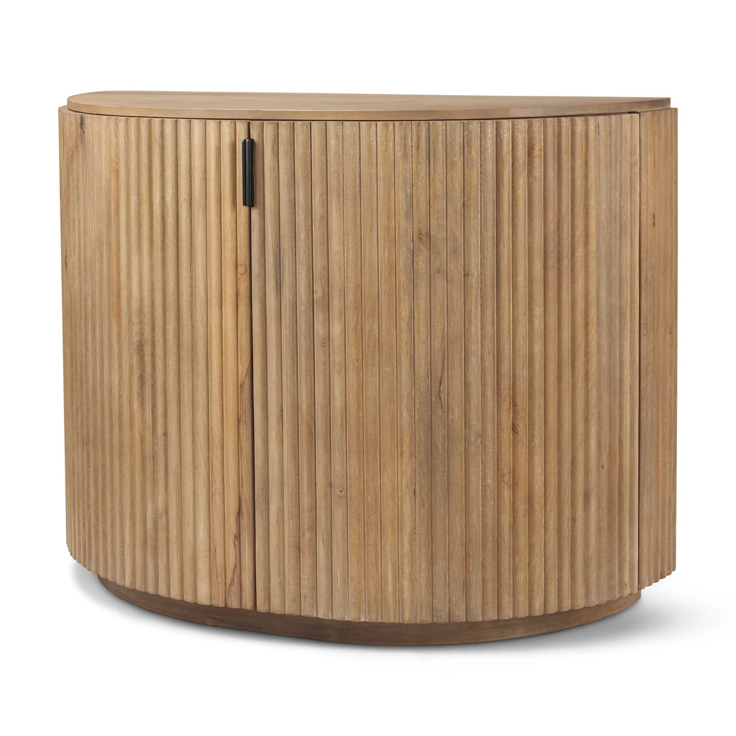 Terra Elegant Mango Wood Accent Cabinet with Gold Handles – Stylish Fluted Storage Solution for Any Space - Dark Brown Wood