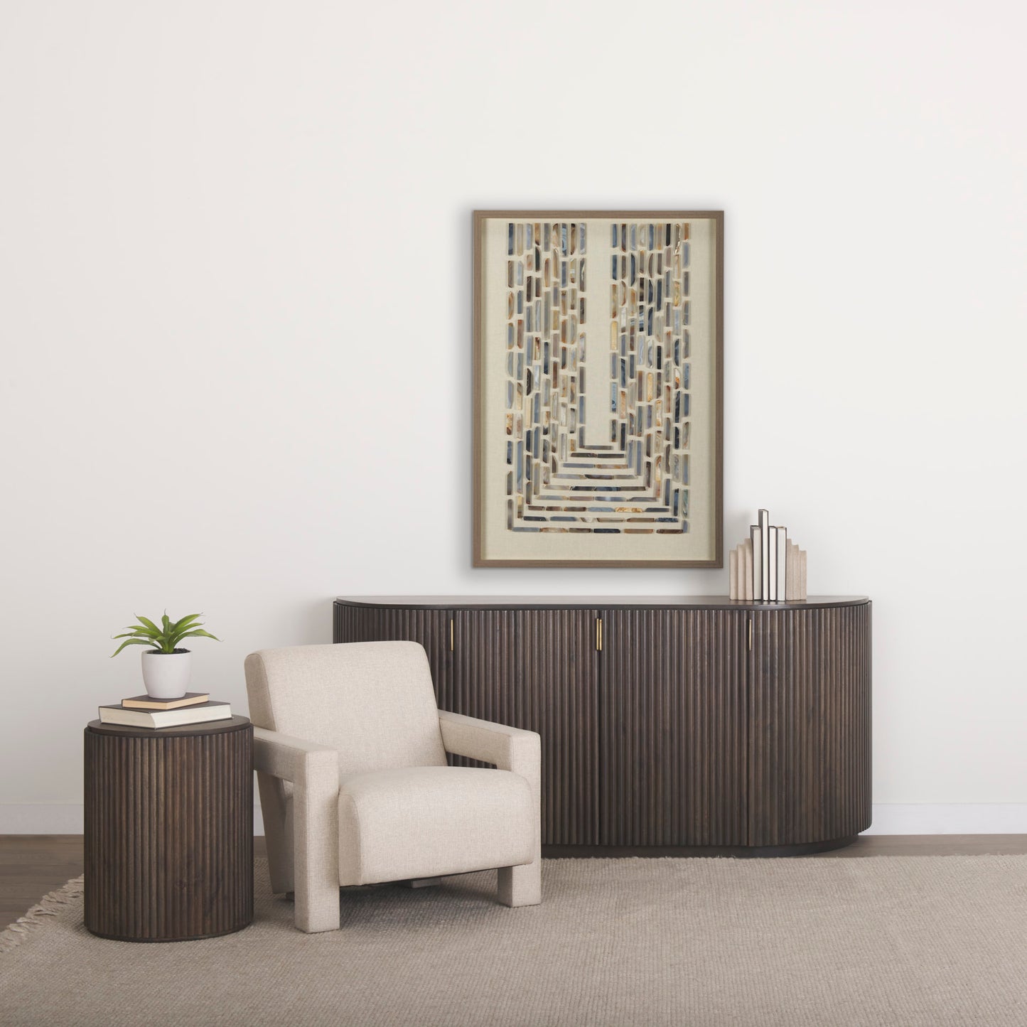 Terra Dark Brown Wood Fluted Sideboard for a Stylish and Elegant Storage Solution
