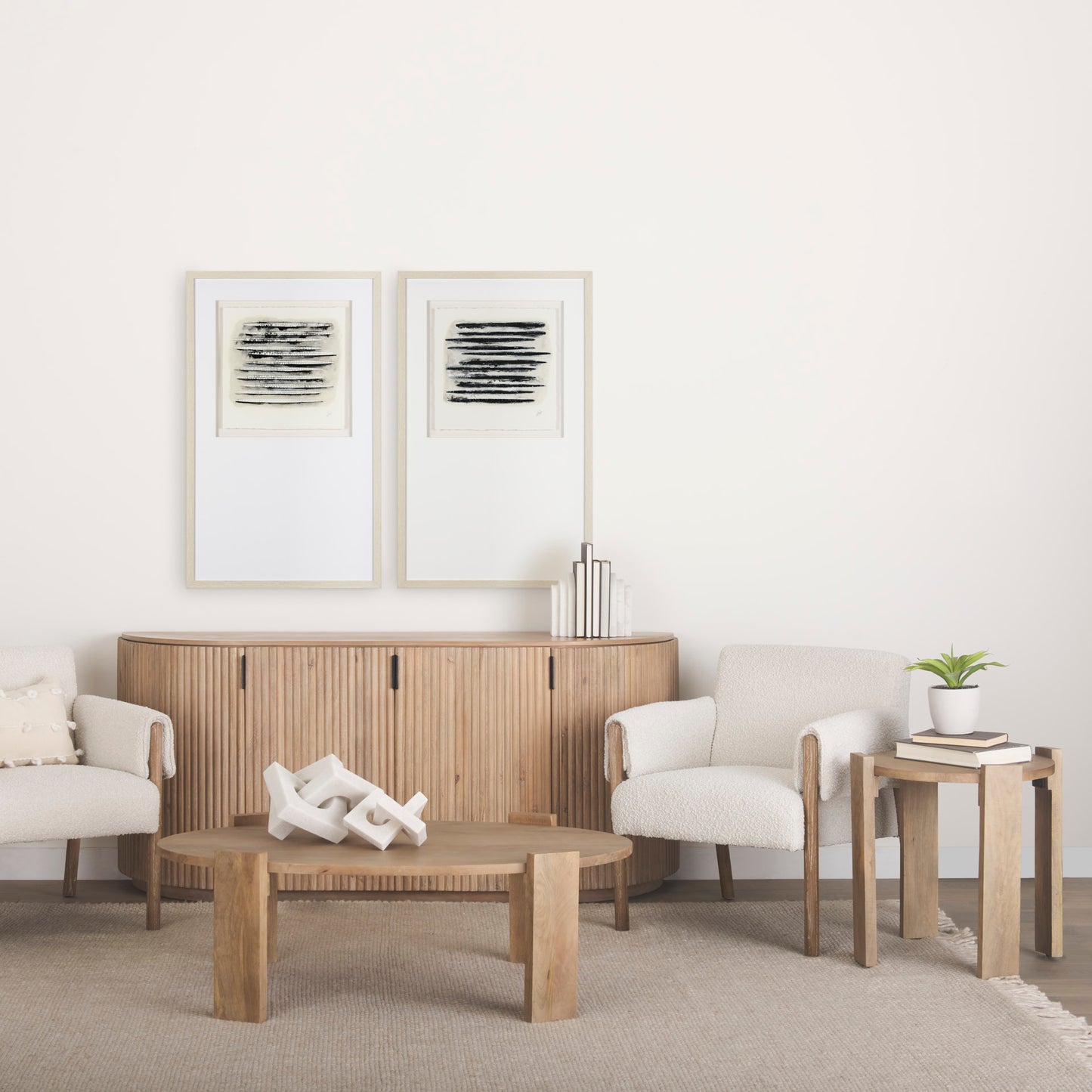 Terra Light Brown Wood Fluted Sideboard for a Stylish and Contemporary Storage Solution