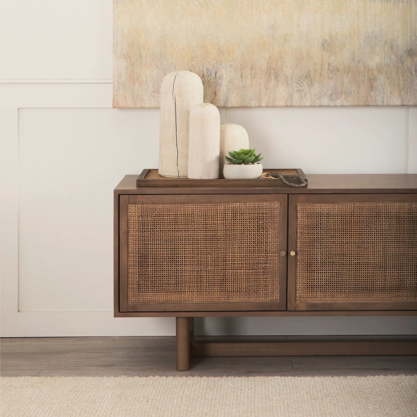 Knox Elegant White-Wash Wooden Decorative Tower - Stylish Home Accent for Modern Interiors
