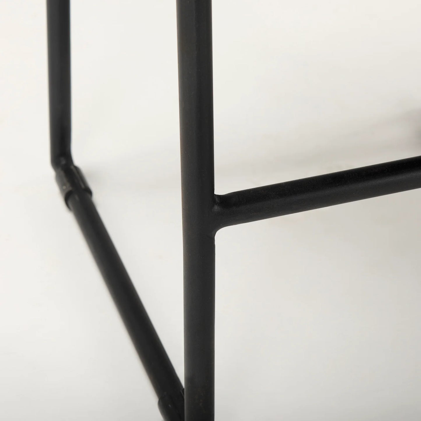 Givens Sleek 24.25" Matte Black Wooden Seat Bar Stool with Sturdy Metal Frame for Modern Spaces