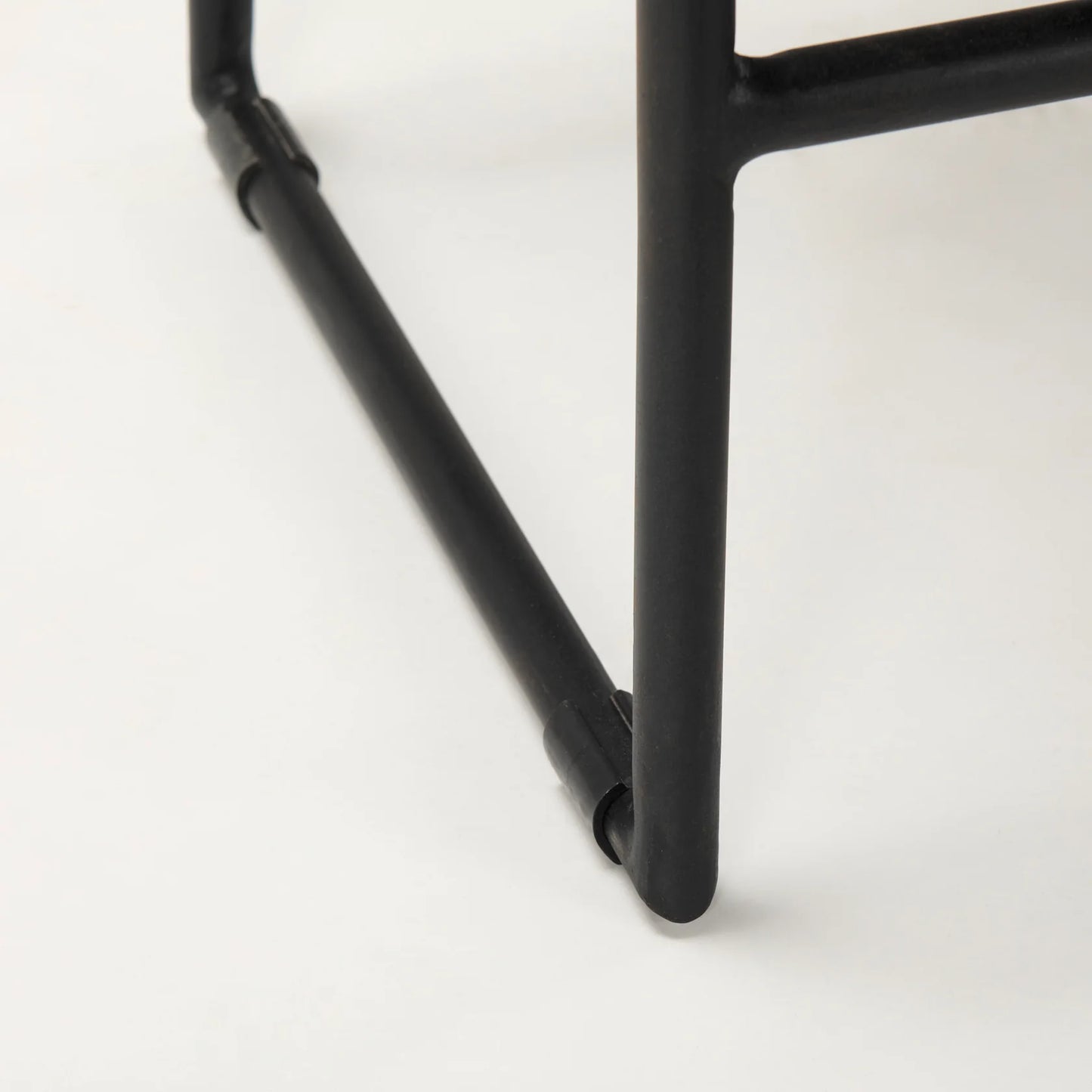 Givens Sleek 24.25" Matte Black Wooden Seat Bar Stool with Sturdy Metal Frame for Modern Spaces