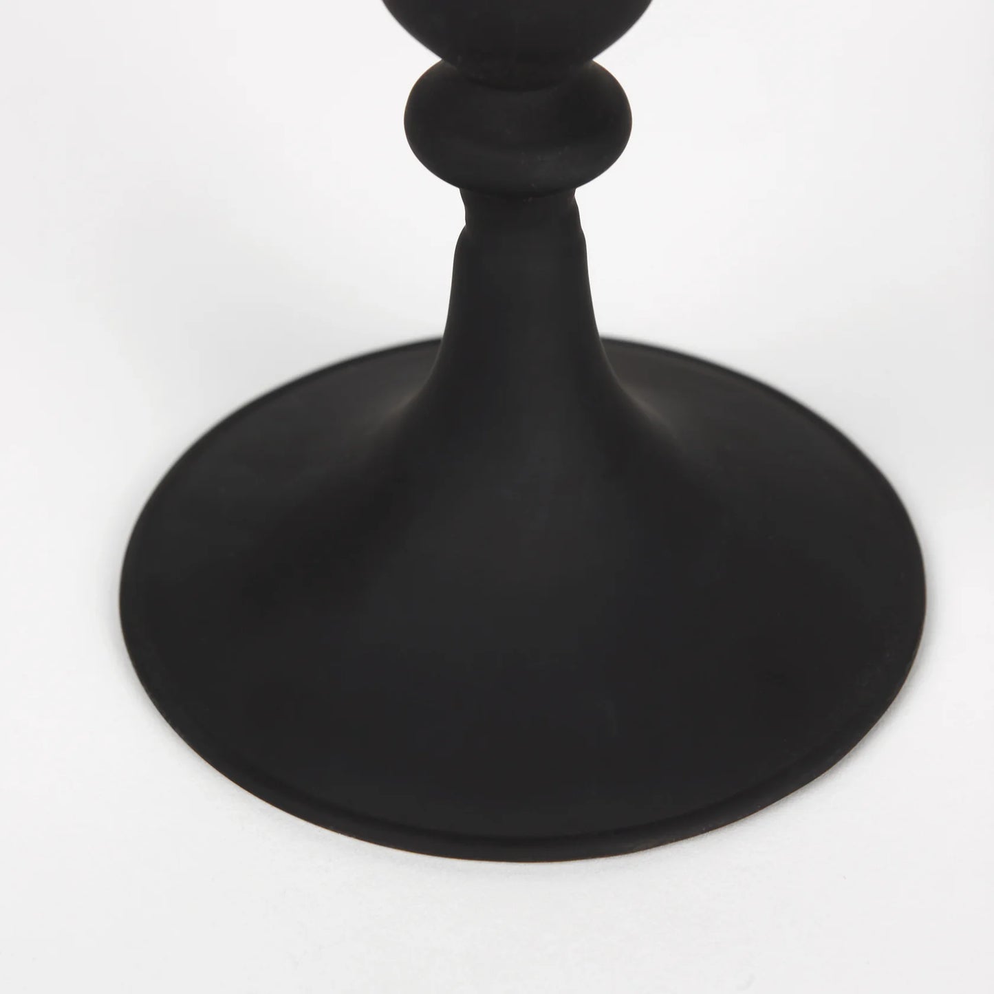 Haute Small Matte Black Blown Glass Candlestick Holder β Elegant Home Decor for Modern Spaces