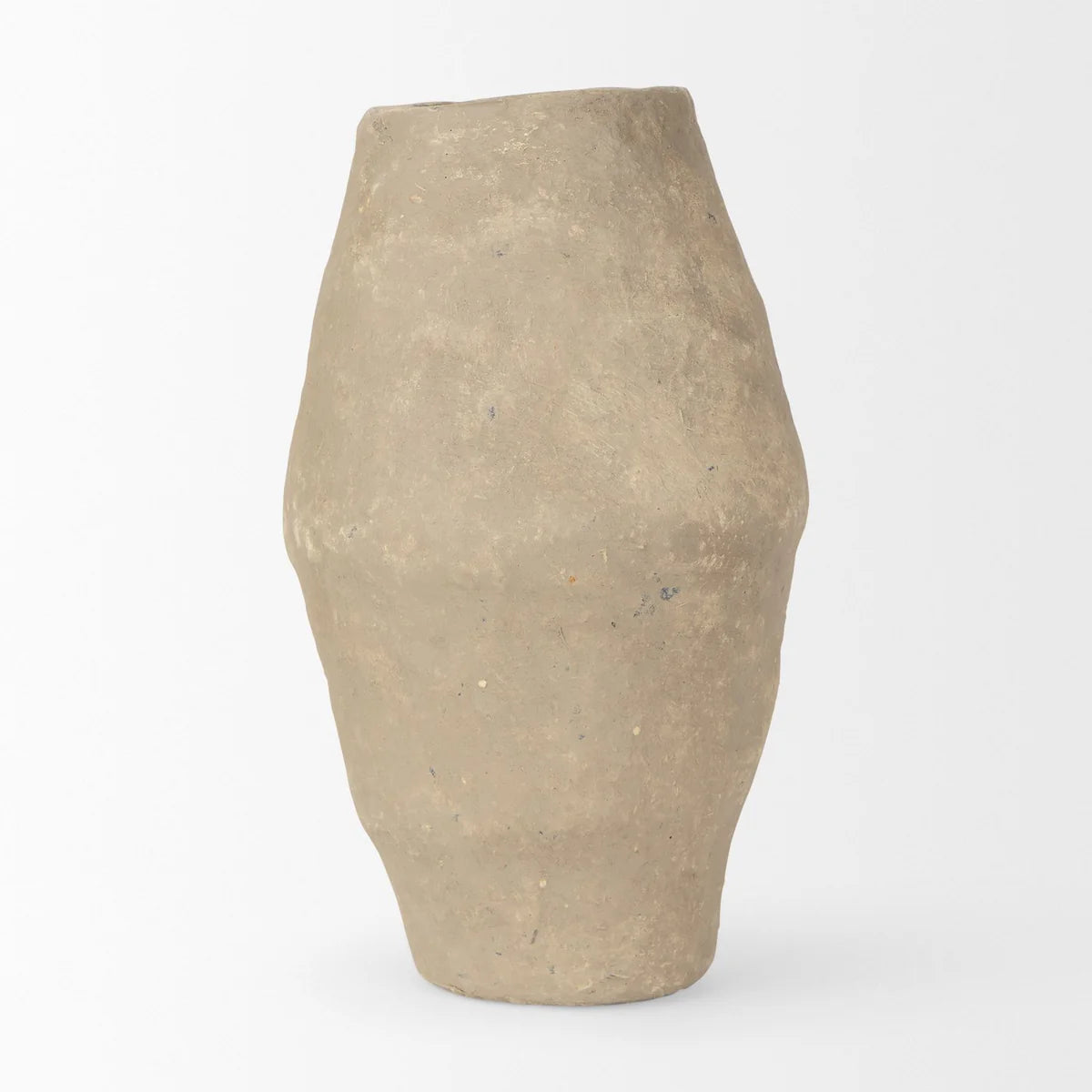 Rundal Unique Hand-Crafted Gray Paper Mache Floor Vase - Eco-Friendly, One-of-a-Kind Home Decor Piece