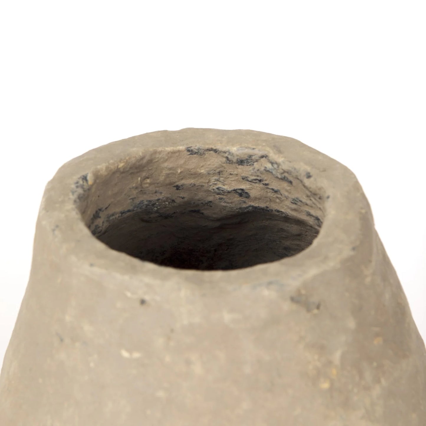 Rundal Unique Hand-Crafted Gray Paper Mache Floor Vase - Eco-Friendly, One-of-a-Kind Home Decor Piece