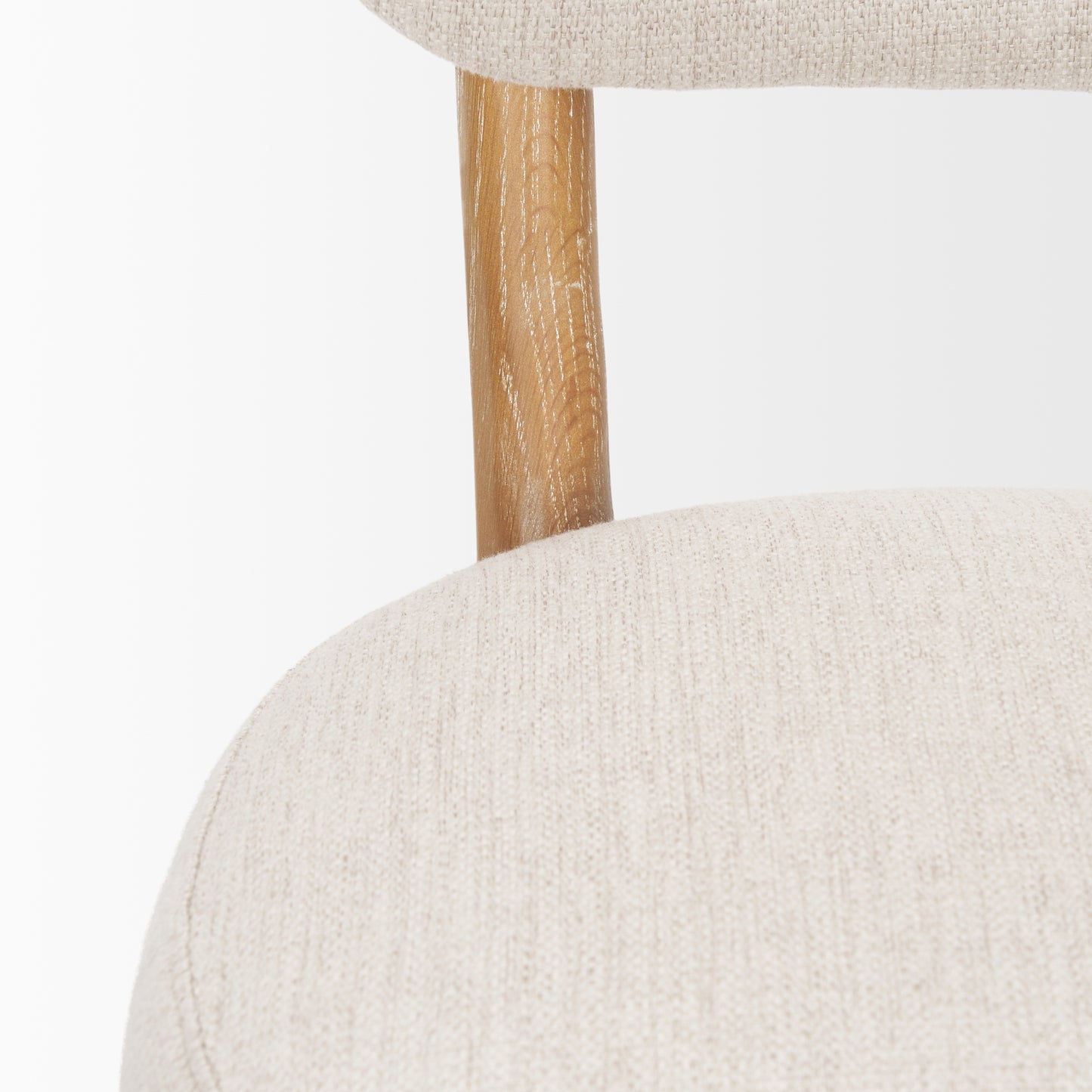 Owen Dining Chair with Medium Brown Wood and Beige Fabric - Set of 2, Stylish and Comfortable Dining Seating
