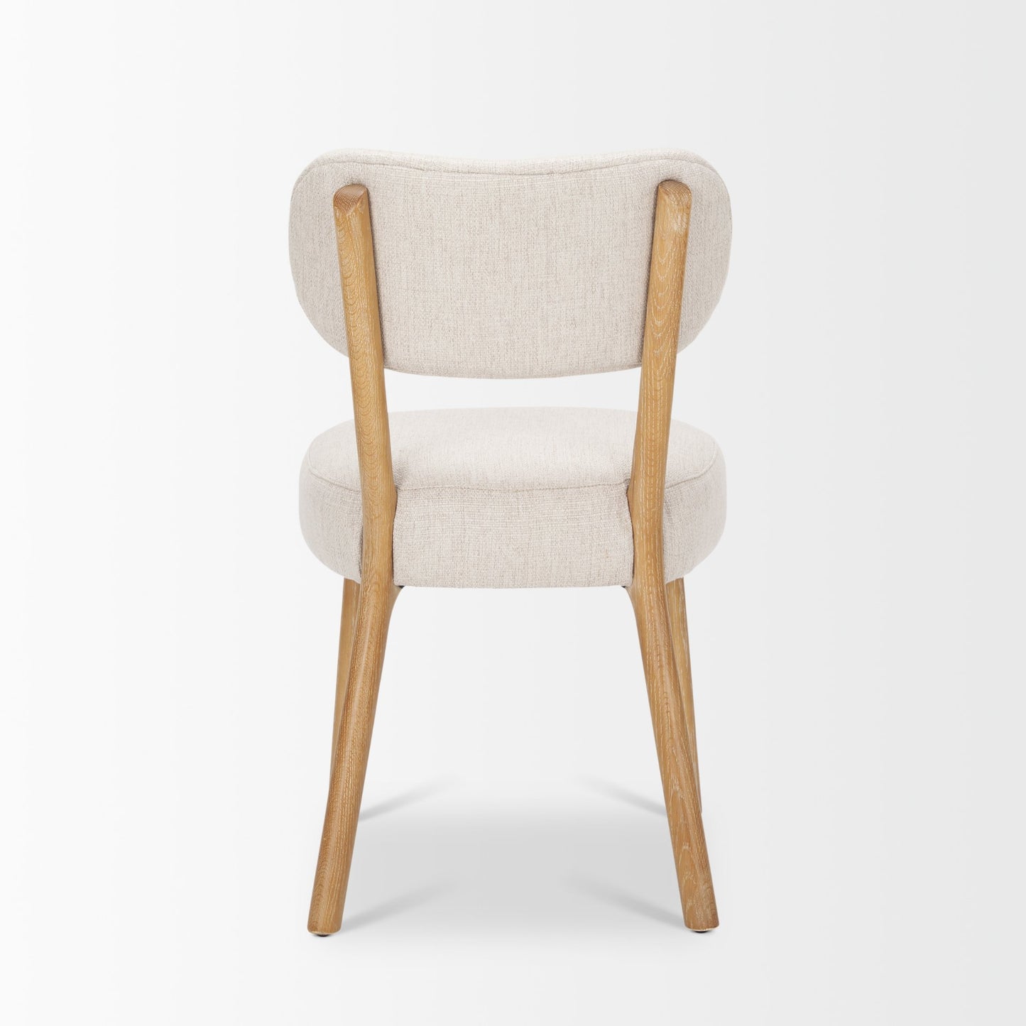 Owen Dining Chair with Medium Brown Wood and Beige Fabric - Set of 2, Stylish and Comfortable Dining Seating