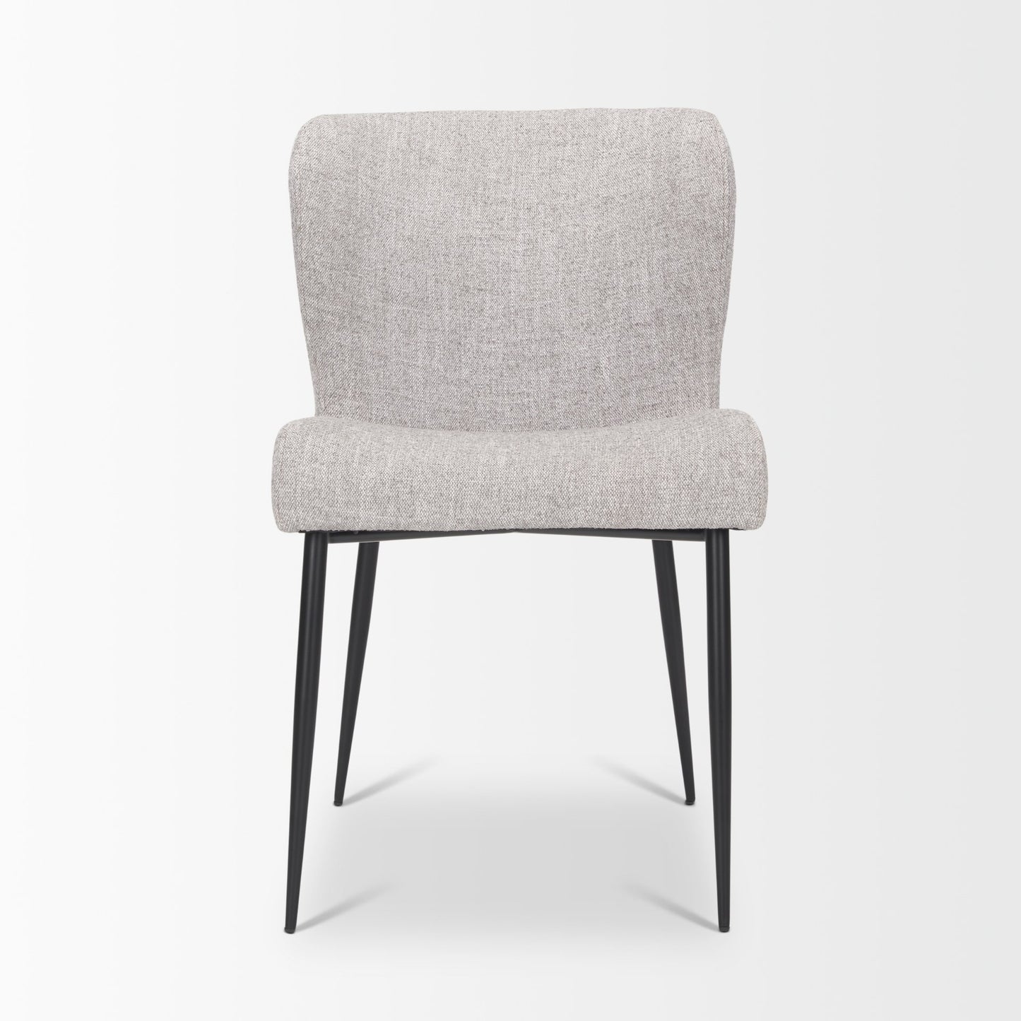 Hartt Dining Chair with Matte Black Metal Frame and Gray Fabric - Modern and Stylish Dining Seating