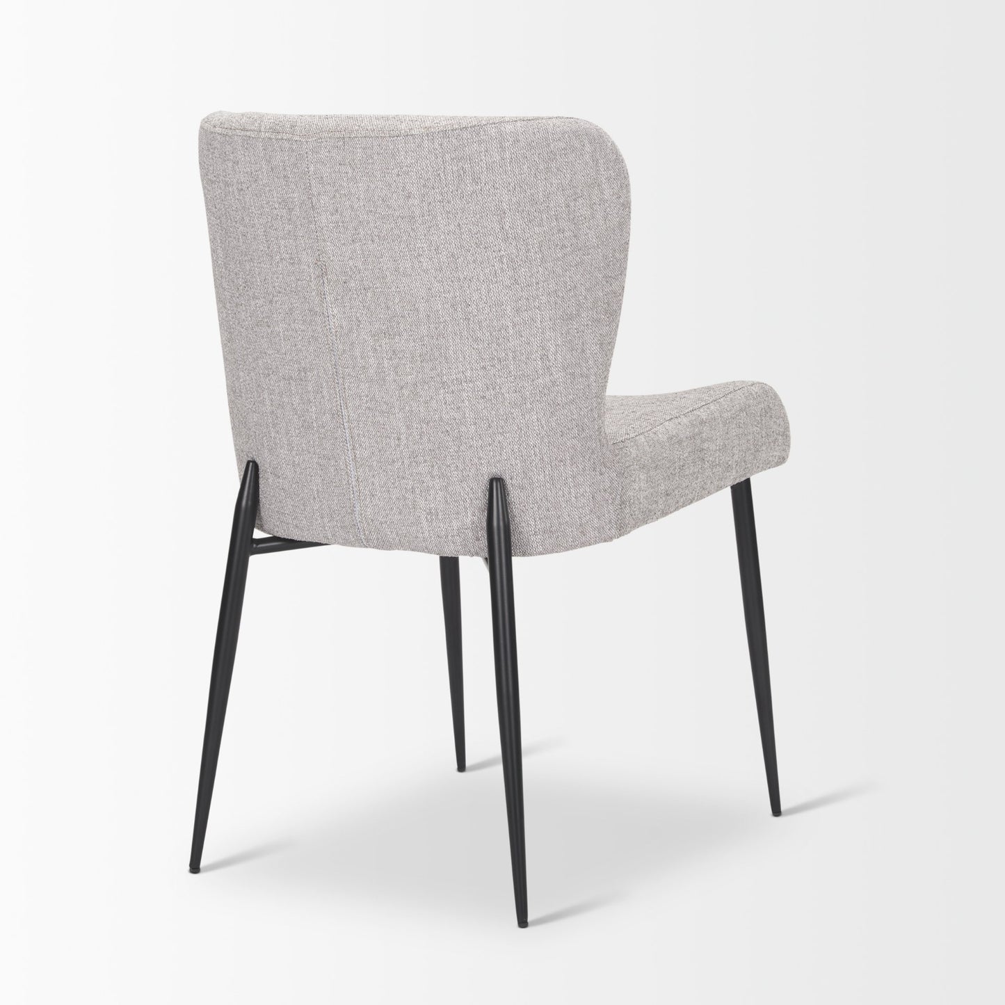 Hartt Dining Chair with Matte Black Metal Frame and Gray Fabric - Modern and Stylish Dining Seating