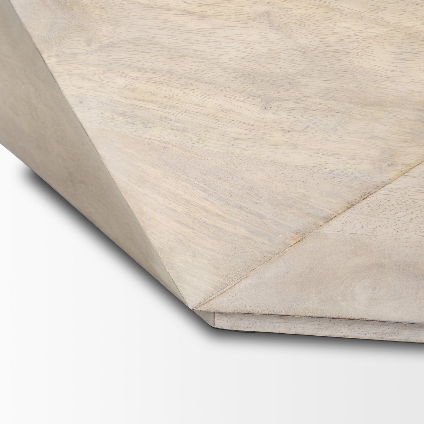 Arreto Hexagonal Hinged Solid Wood Top and Base Coffee Table - Unique and Stylish Living Room Piece