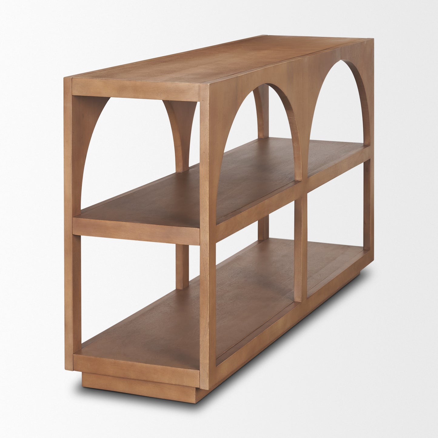 Bela Small Arched Console Table - Medium Brown Wood Design for Stylish Entryways and Cozy Spaces