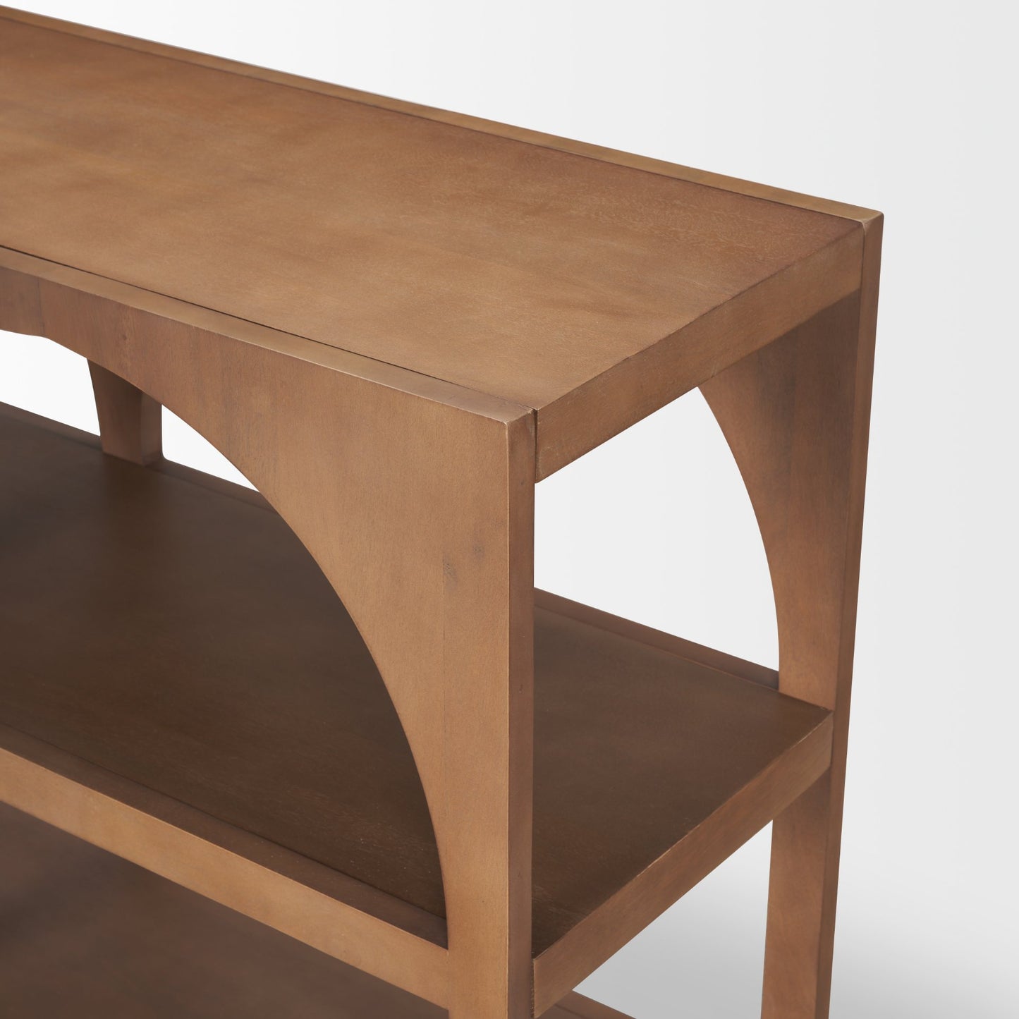 Bela Small Arched Console Table - Medium Brown Wood Design for Stylish Entryways and Cozy Spaces