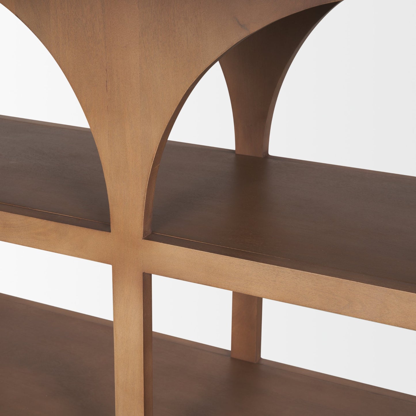 Bela Small Arched Console Table - Medium Brown Wood Design for Stylish Entryways and Cozy Spaces