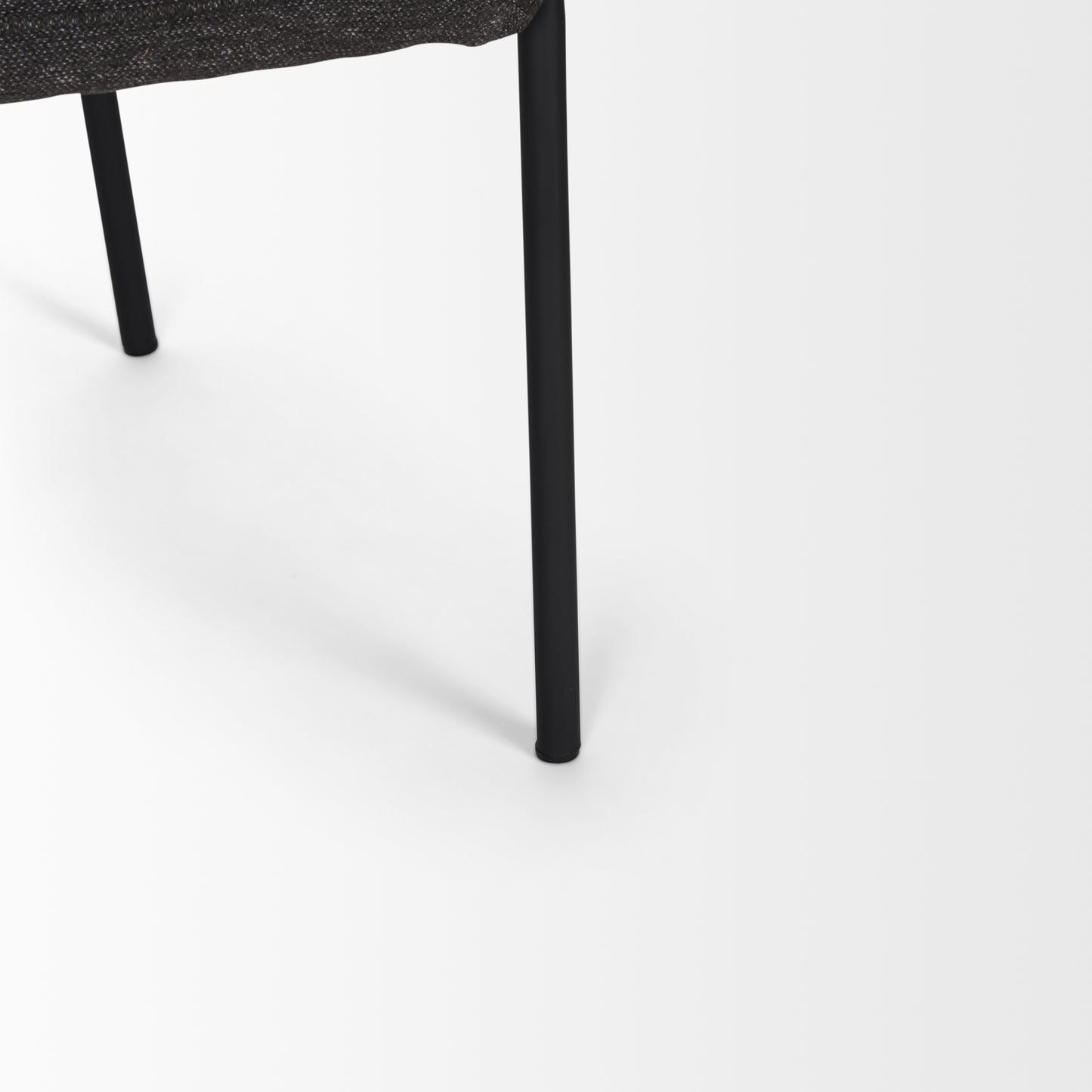 Brently Dining Chair with Gray Fabric and Matte Black Metal Legs - Set of 2, Modern and Sleek Seating