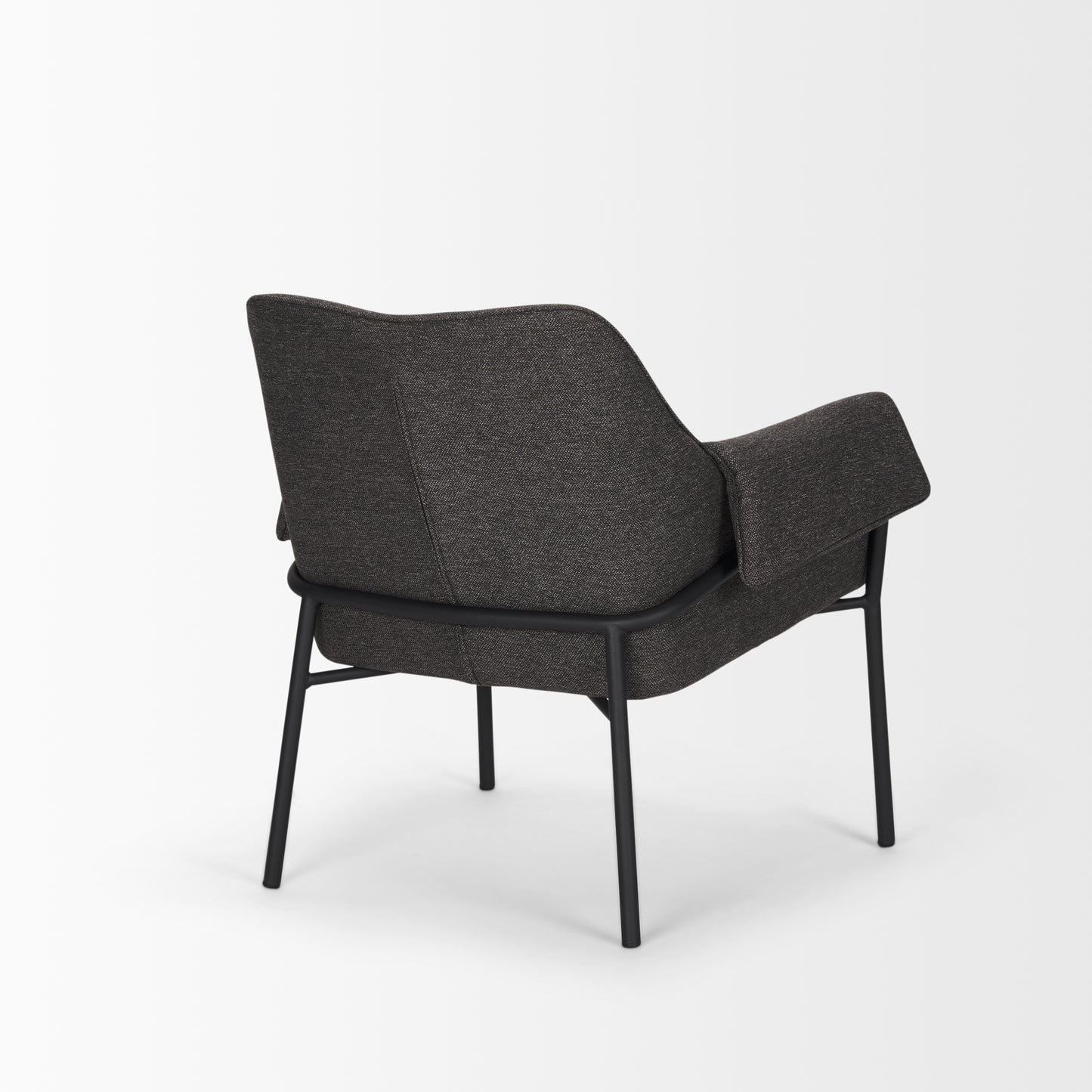 Brently Accent Chair with Gray Fabric and Matte Black Metal Legs - Modern and Stylish Seating Solution