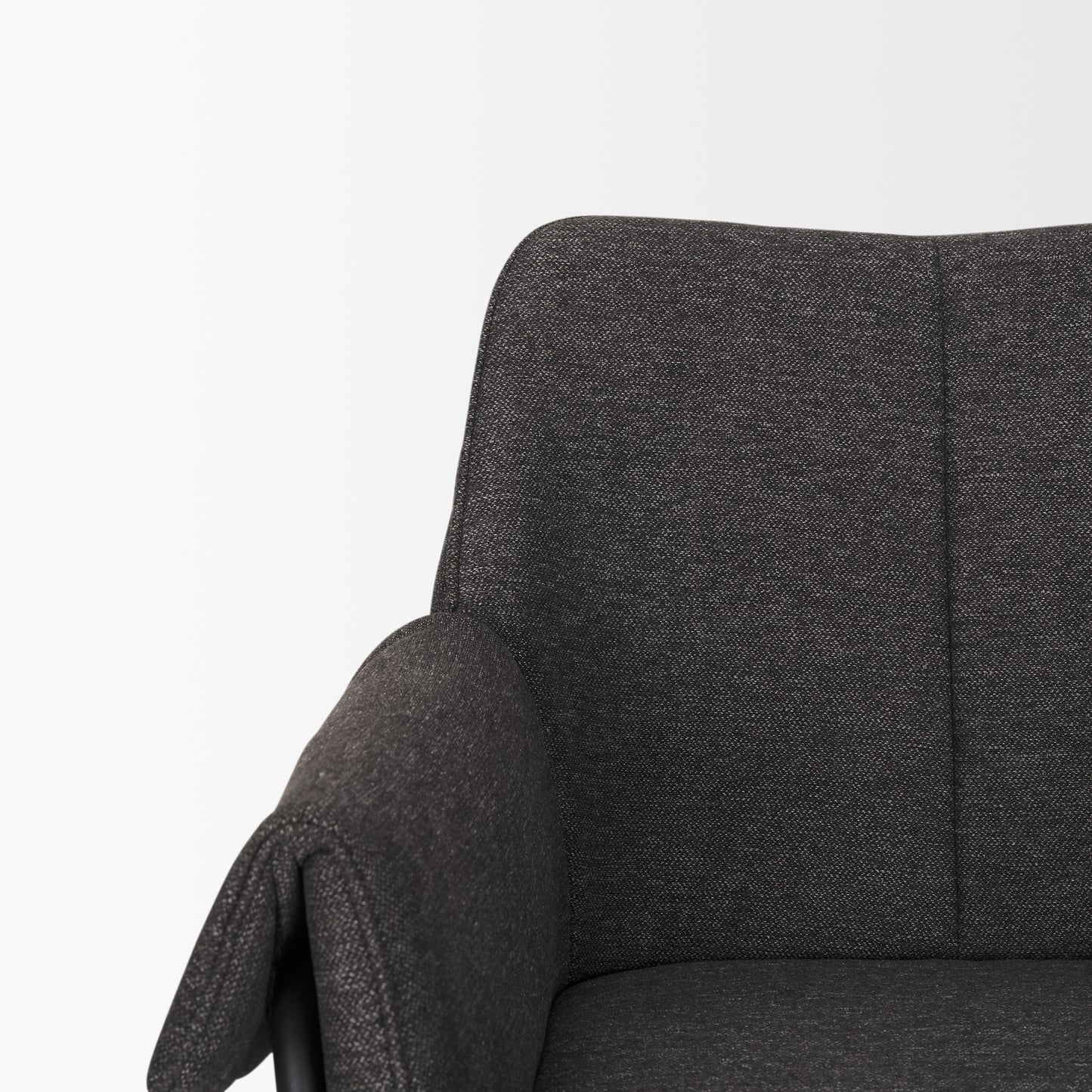 Brently Accent Chair with Gray Fabric and Matte Black Metal Legs - Modern and Stylish Seating Solution