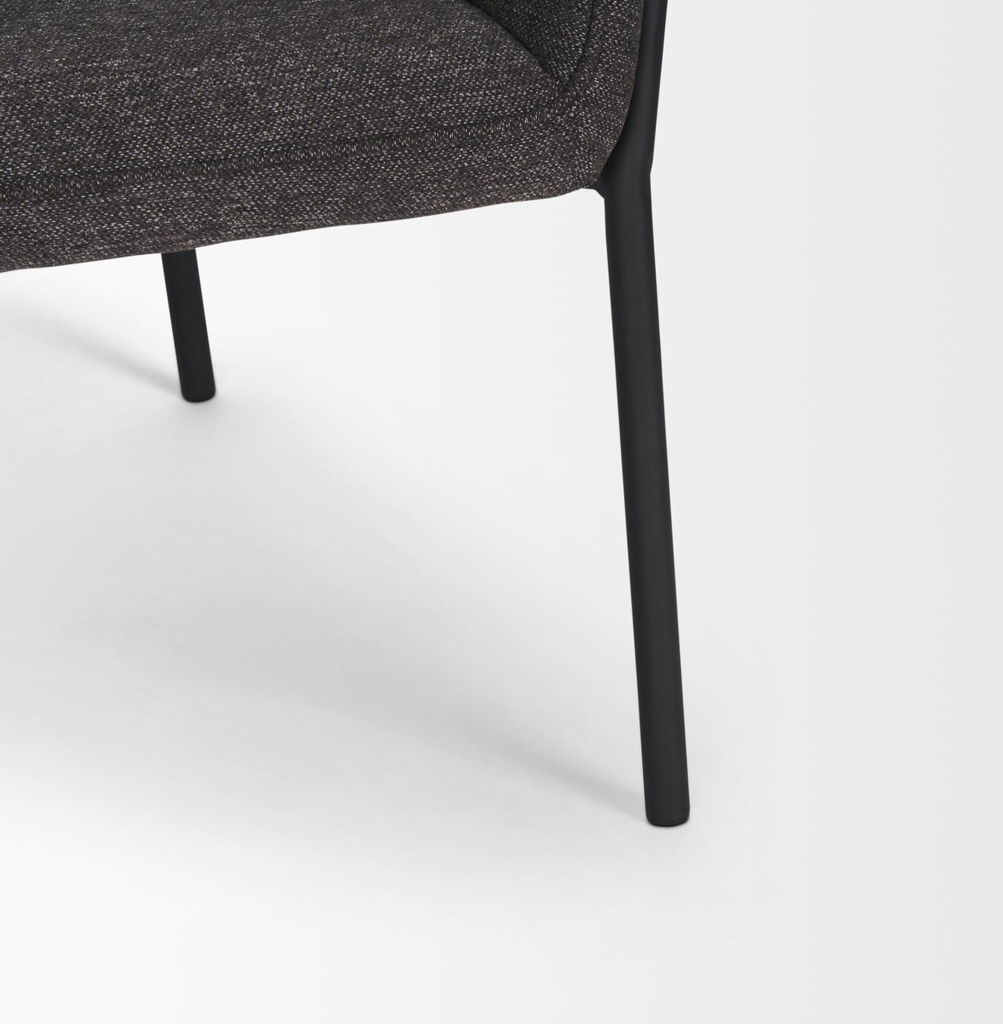 Brently Accent Chair with Gray Fabric and Matte Black Metal Legs - Modern and Stylish Seating Solution