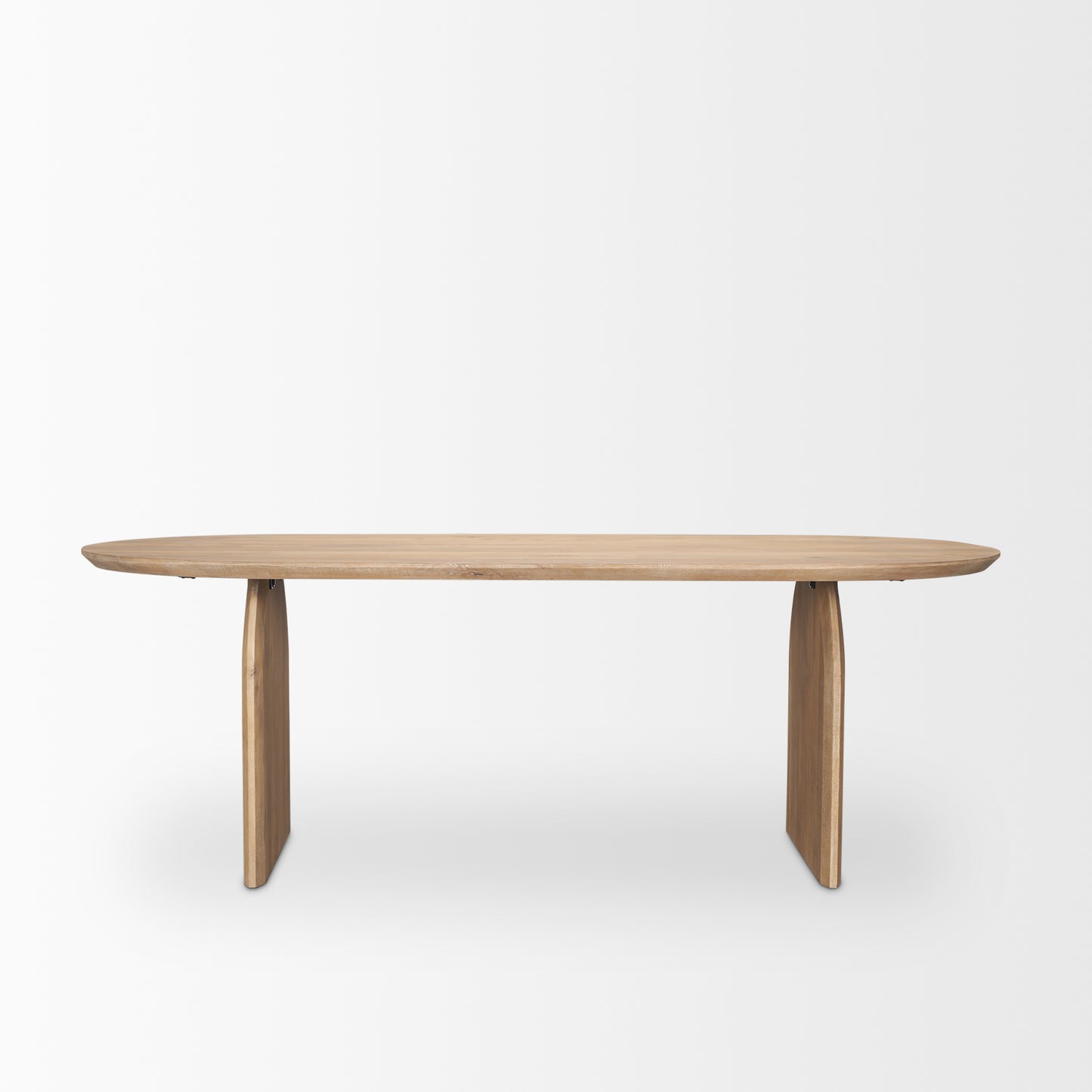 Isla Oval Dining Table with Light Brown Wood Top and Arched Legs for a Stylish and Elegant Dining Experience