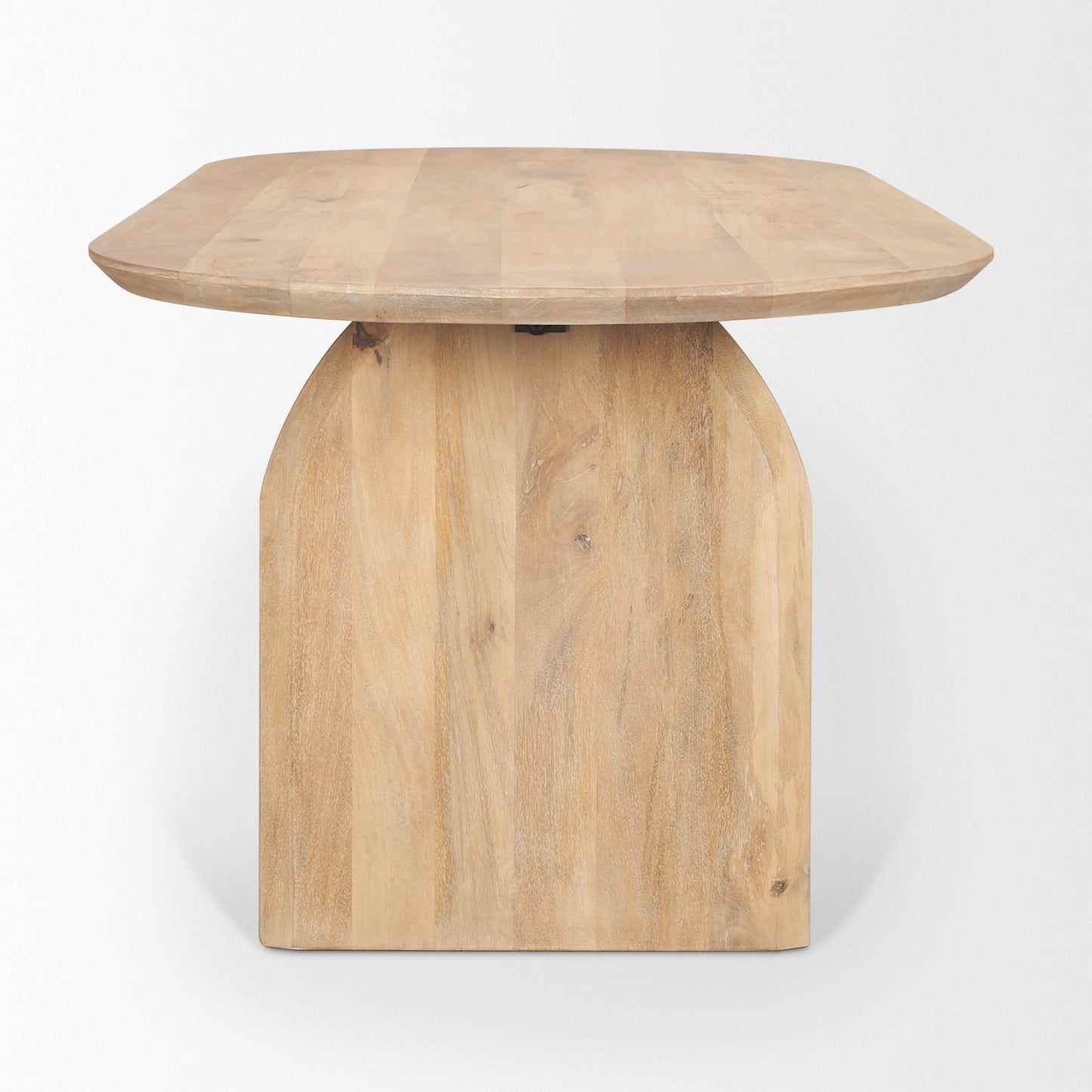 Isla Oval Dining Table with Light Brown Wood Top and Arched Legs for a Stylish and Elegant Dining Experience