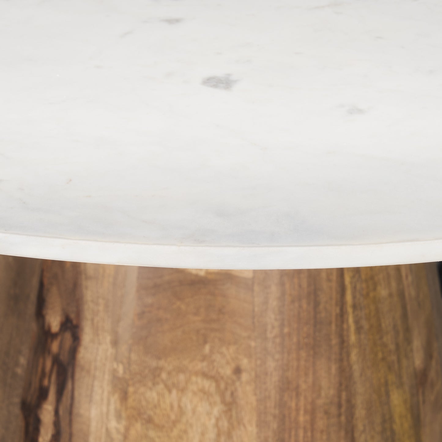 Allyson 42" Medium Brown Dining Table with White Marble Top for a Stylish and Elegant Dining Experience