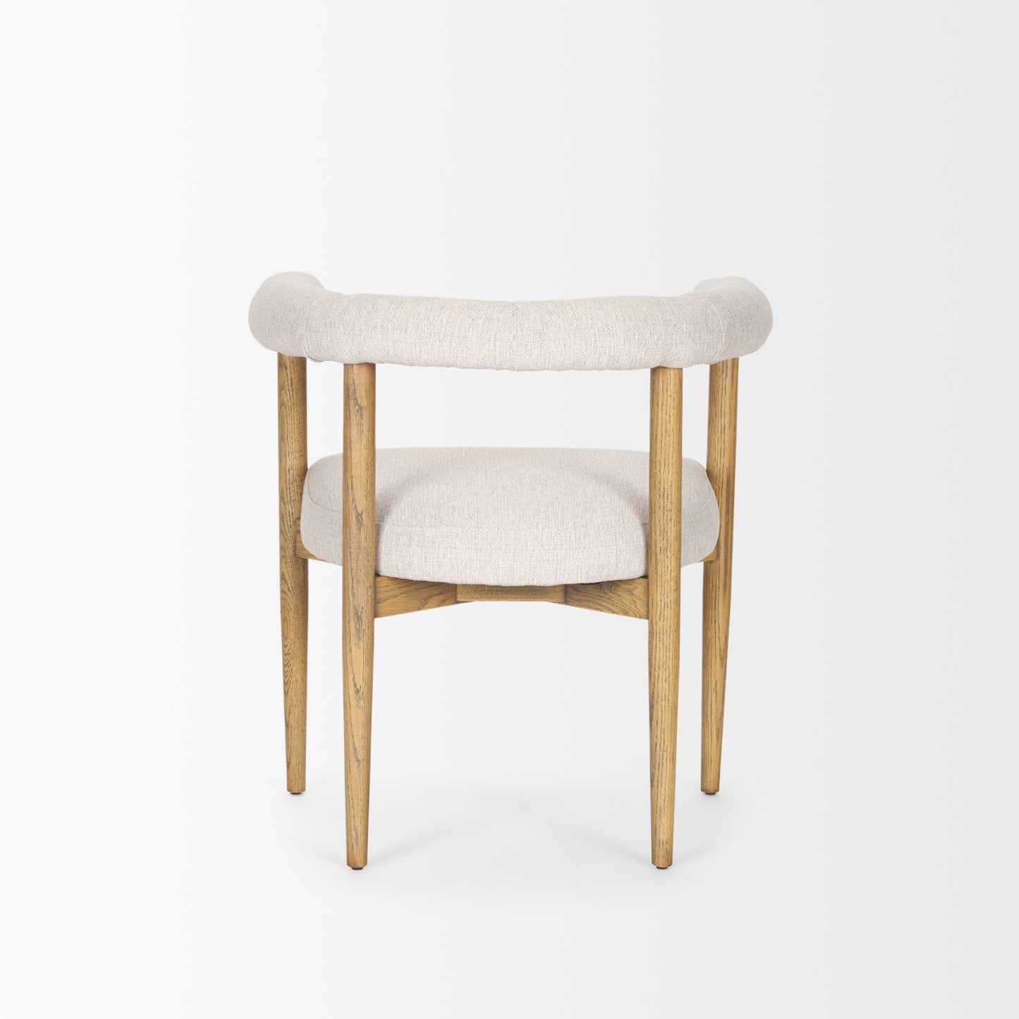Arden Dining Chair with Medium Brown Wood and Cream Twill Fabric - Elegant and Comfortable Seating